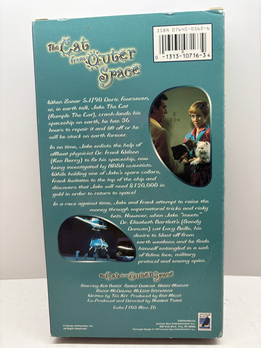 Disneys The Cat From Outer Space VHS 1999 Ken Berry Sandy Duncan  "Jake" The Cat TESTED