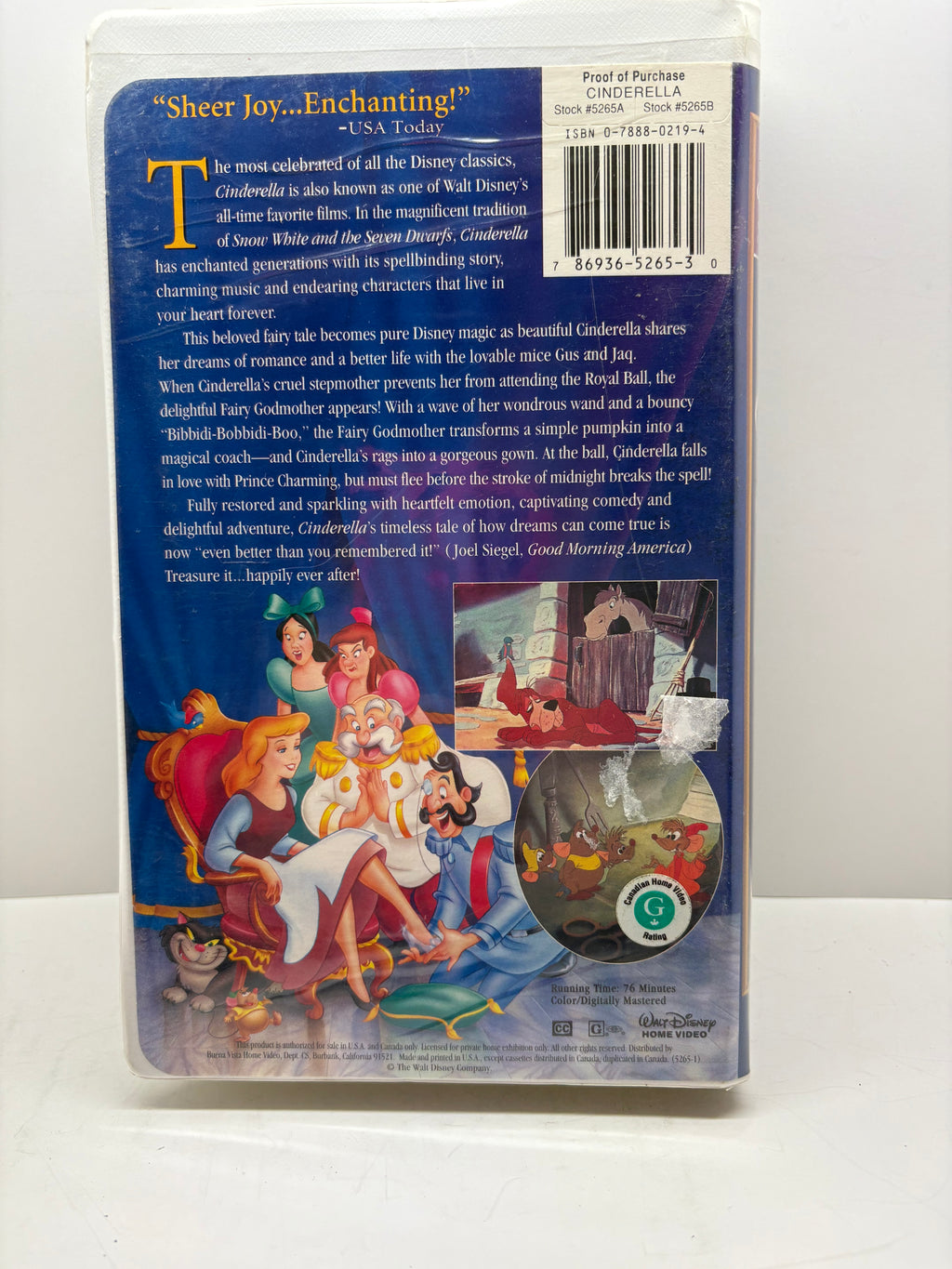 Walt Disney VHS - CINDERELLA