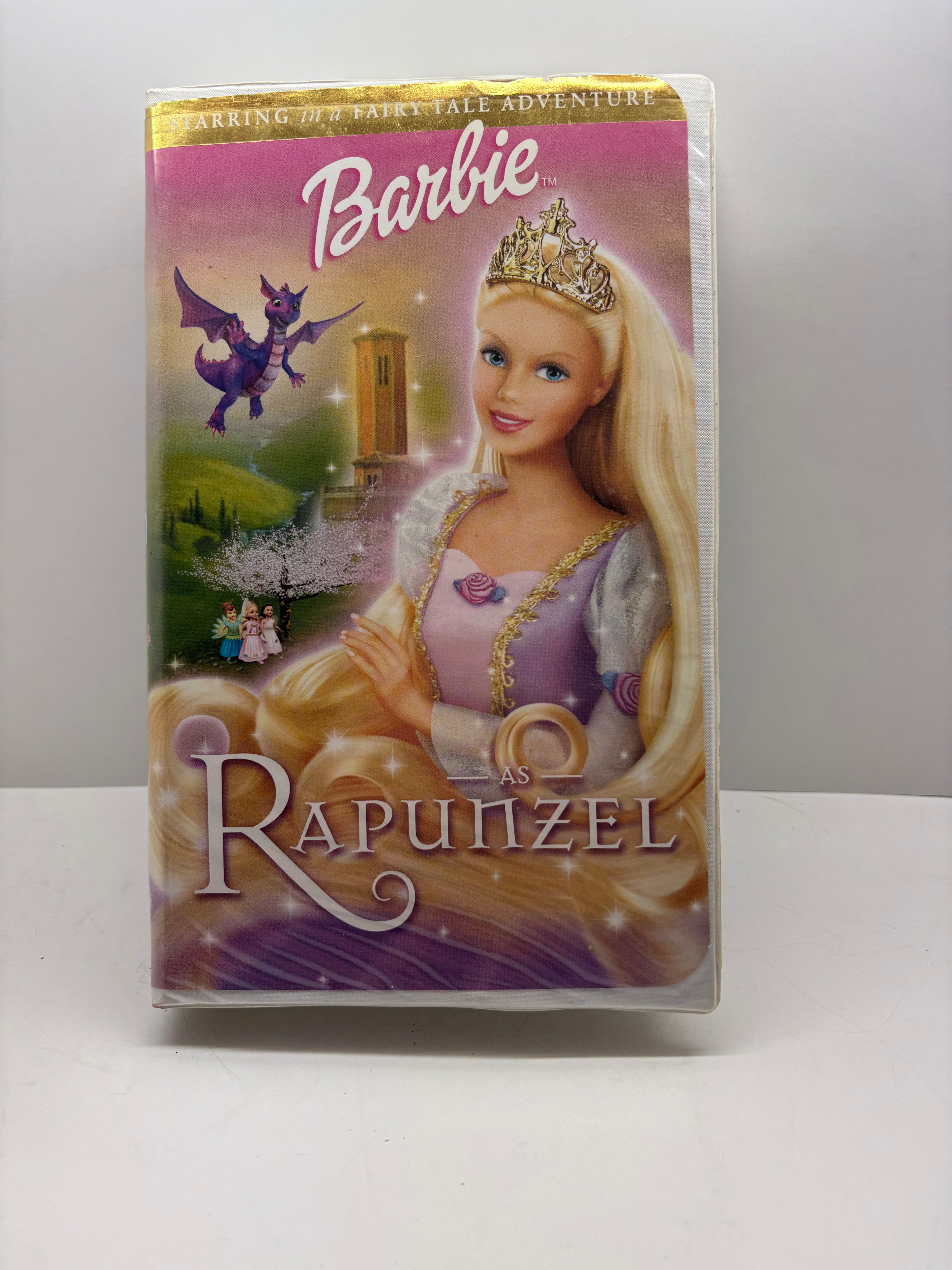 Barbie as Rapunzel VHS (2002) - Starring in a Fairy Tale Adventure - Disney-Style Animated Movie - Good Condition TESTED