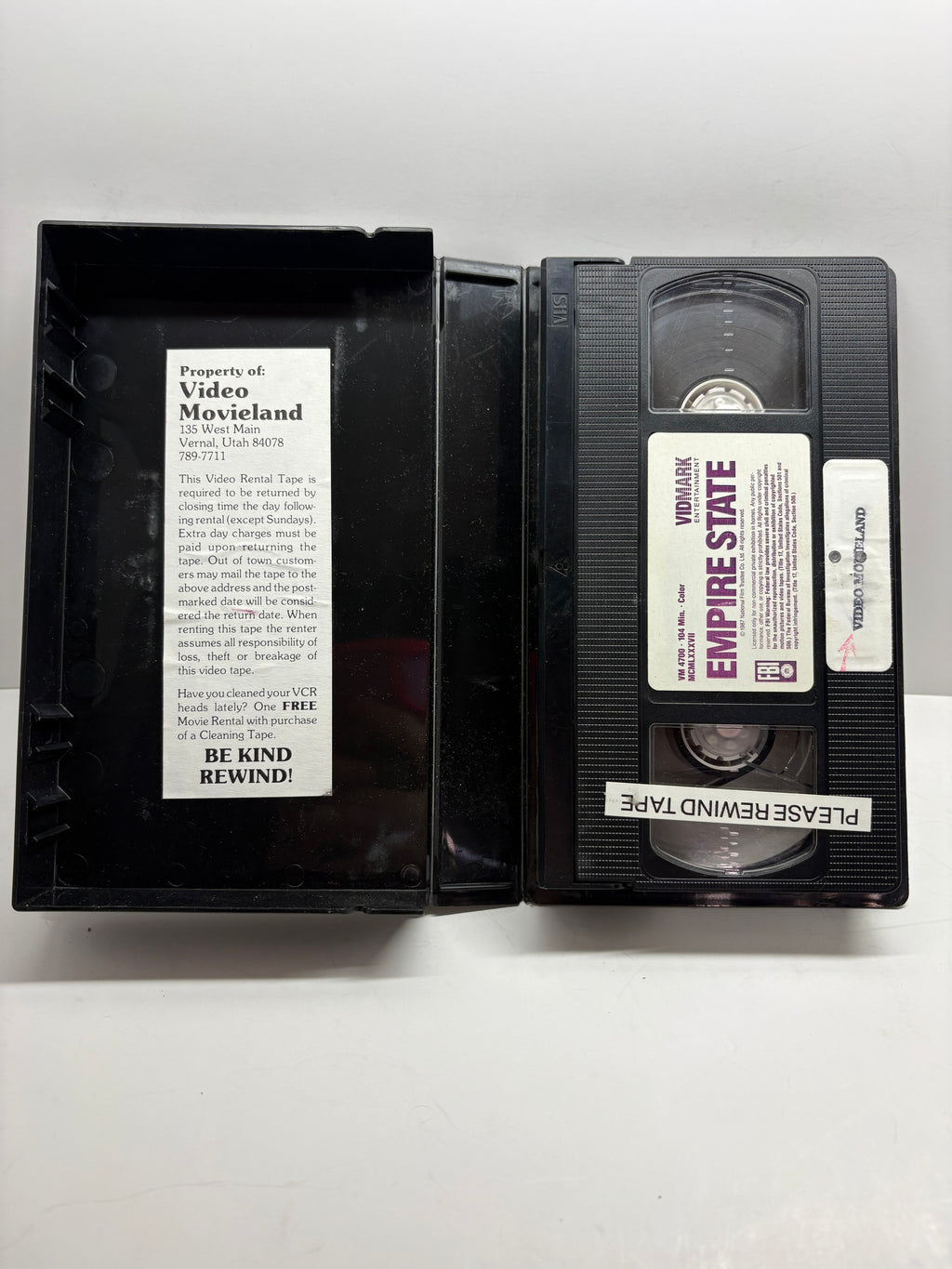 Rare 1987 Empire State VHS Vidmark Entertainment EM4700 – Drama – Vintage Black VHS Case – Good Condition