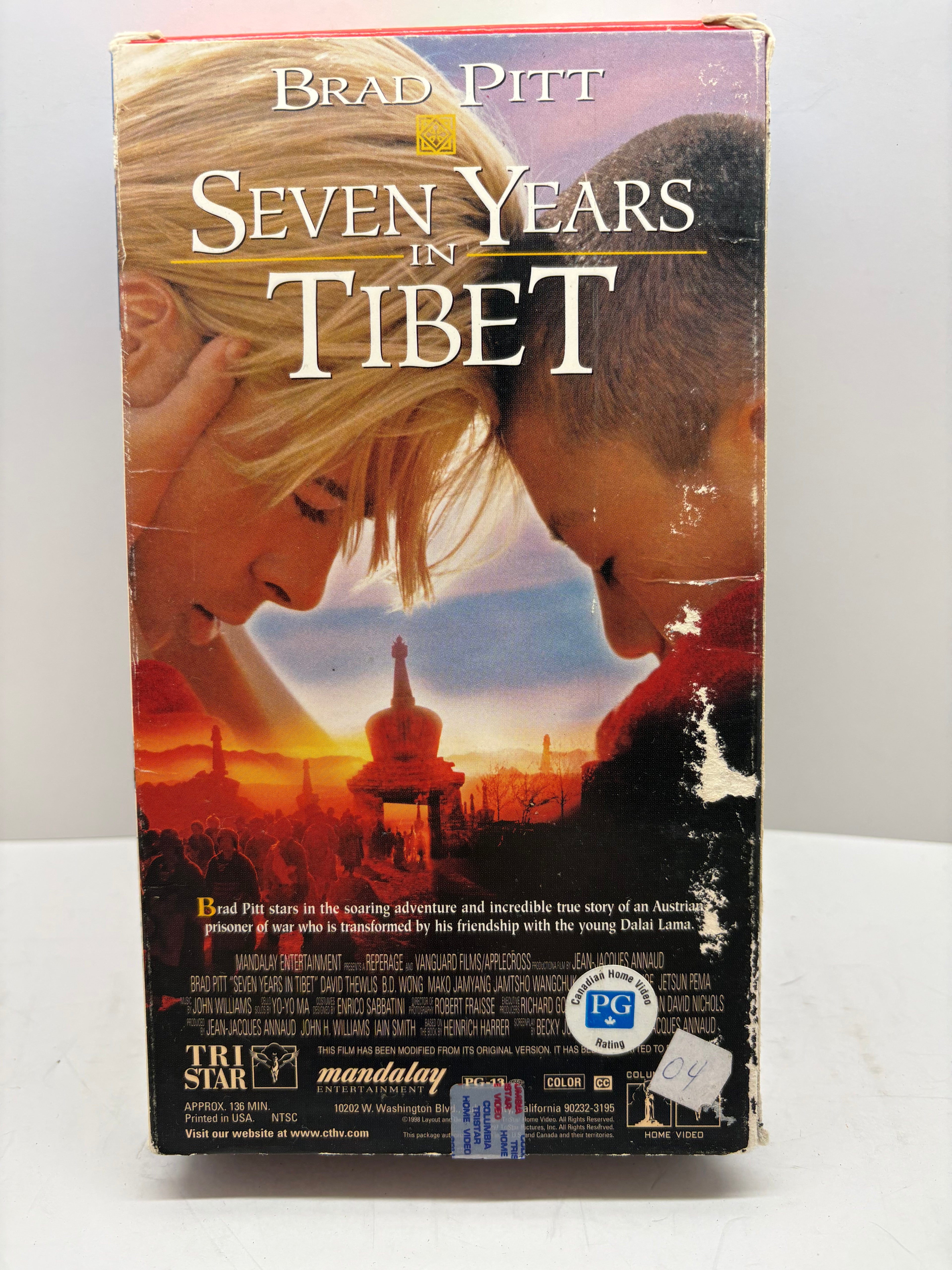 Seven Years In Tibet VHS Tape Movie Brad Pitt TESTED