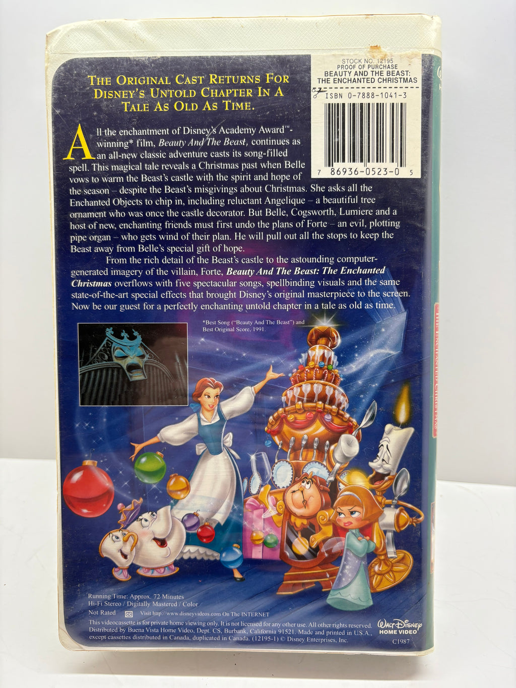 Beauty and the Beast: The Enchanted Christmas VHS (1997) - Disney Animated Sequel - Good Condition TESTED