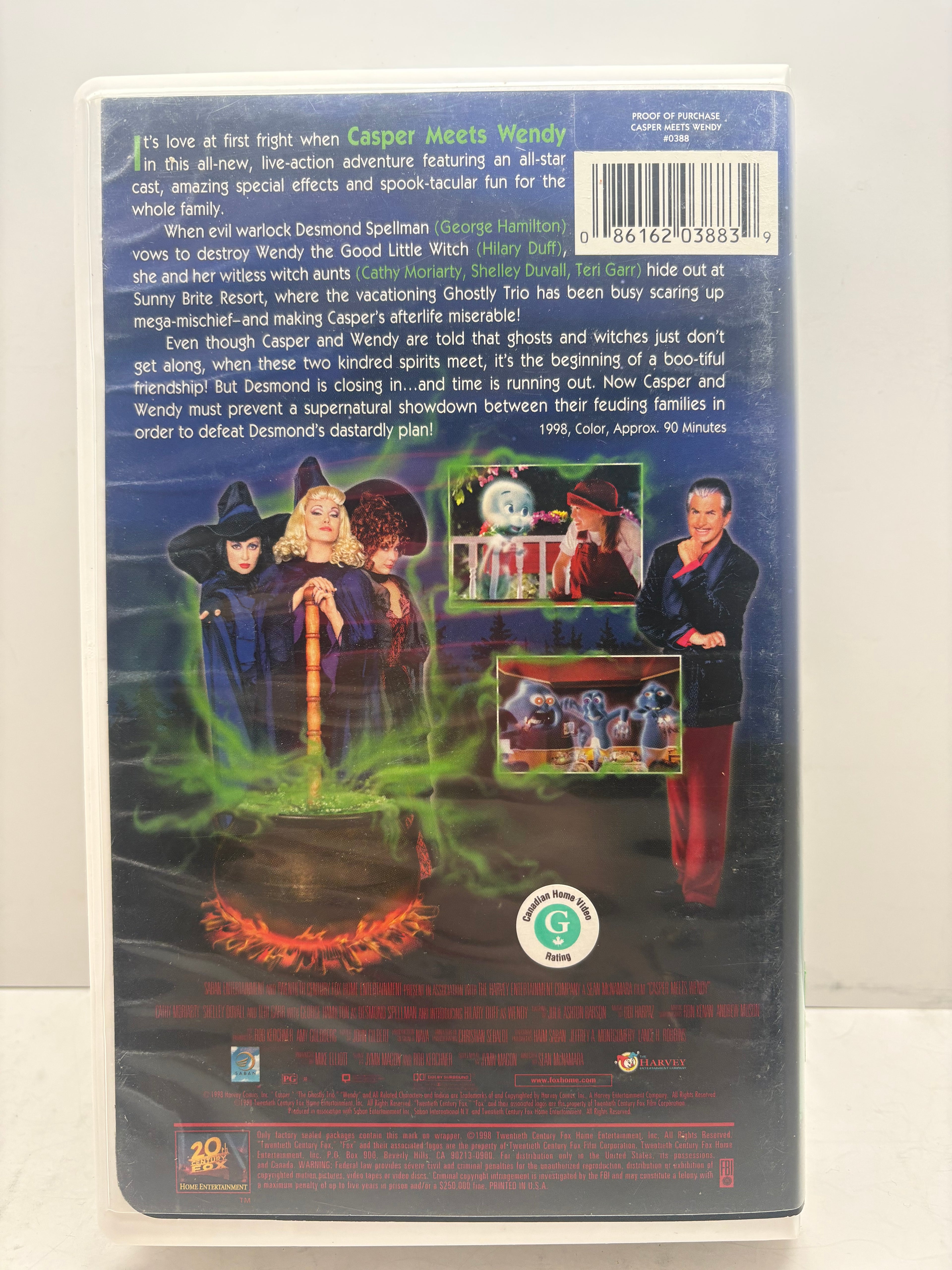 Casper Meets Wendy VHS 1998 Clamshell