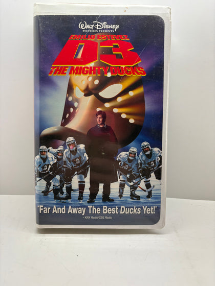 D3: The Mighty Ducks VHS (1996) - Emilio Estevez - Disney Hockey Comedy - Good Condition TESTED