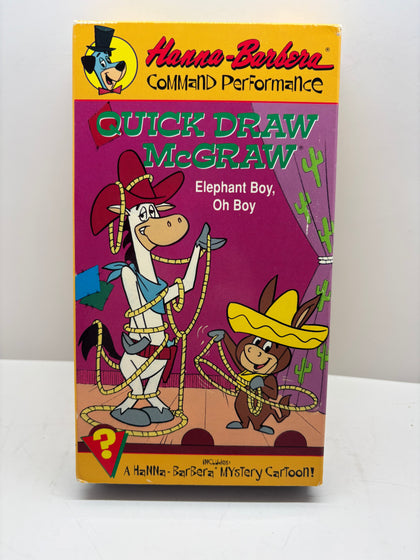 Hanna-Barbera Quick Draw McGraw VHS Command Performance Elephant Oh Boy Rare Clean Copy TESTED