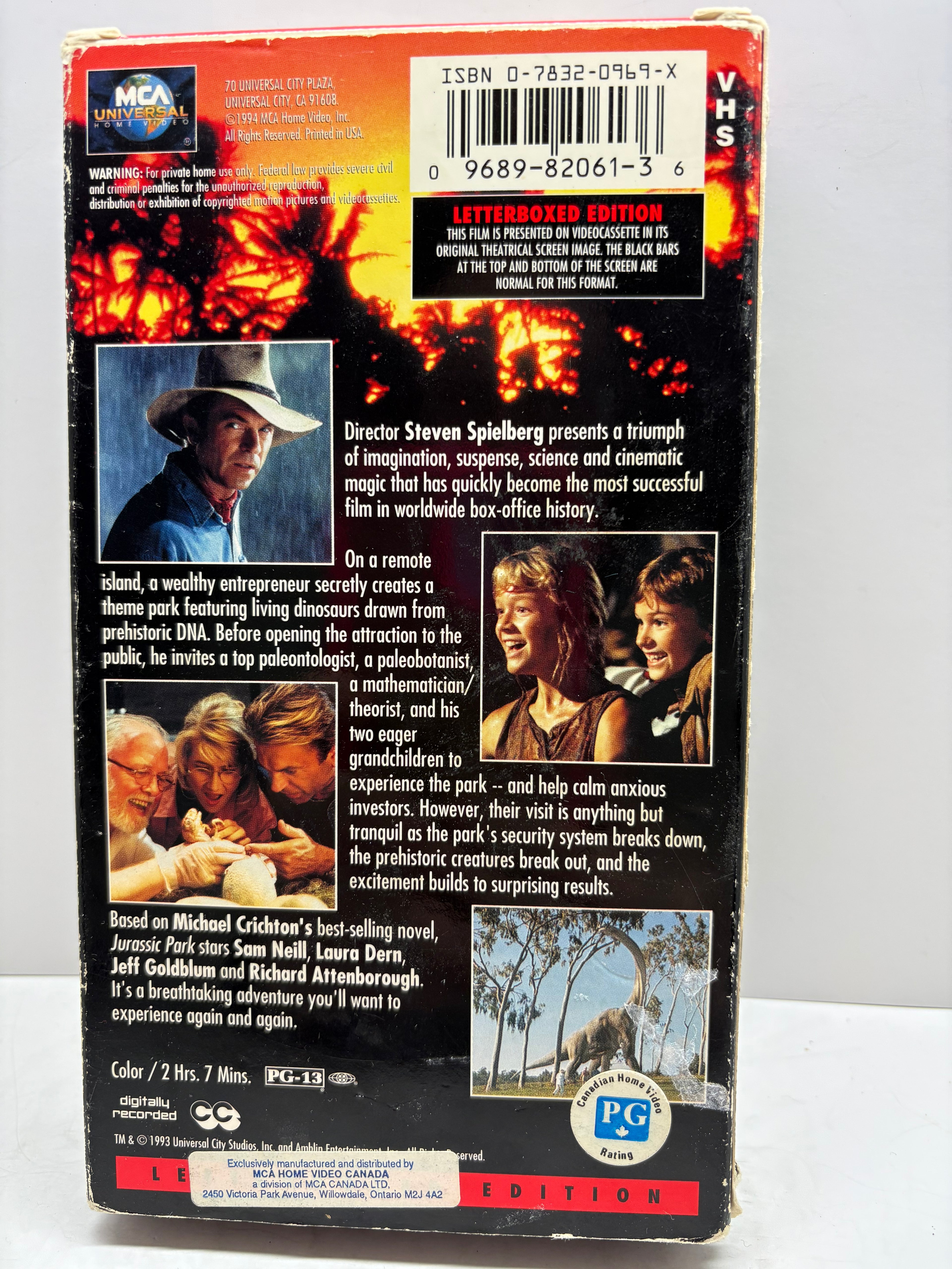Jurassic Park (VHS, 1994) Letterboxed Edition Tested