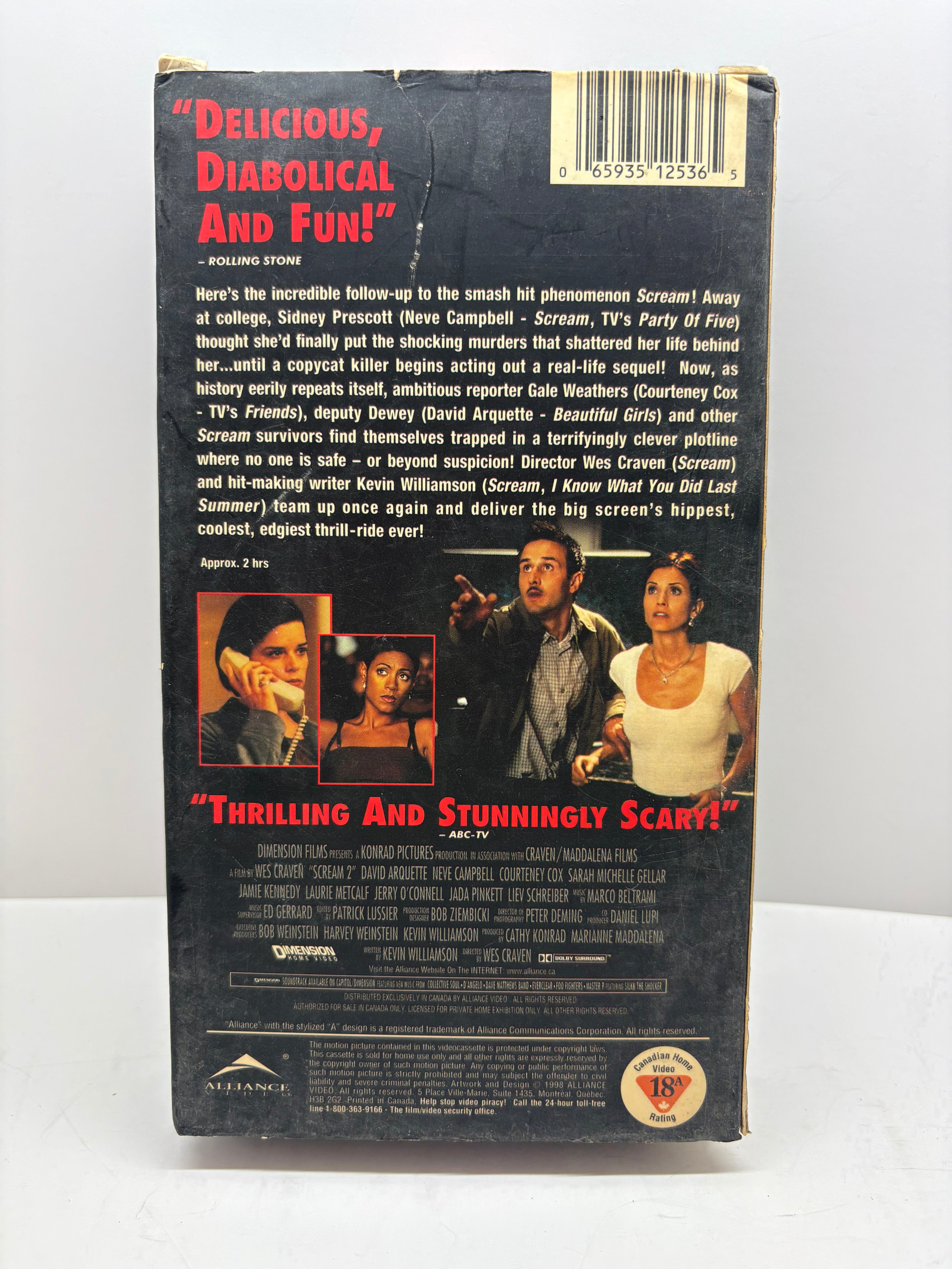 Scream 2 VHS 1997 Wes Craven Thriller Great Condition TESTED