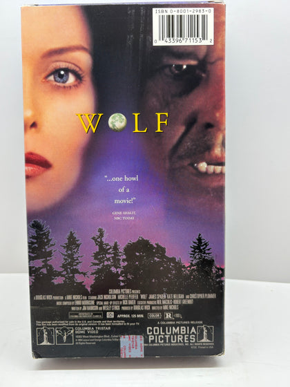 Wolf VHS 1994 Mike Nichols Film Jack Nicholson Thriller Good Condition TESTED