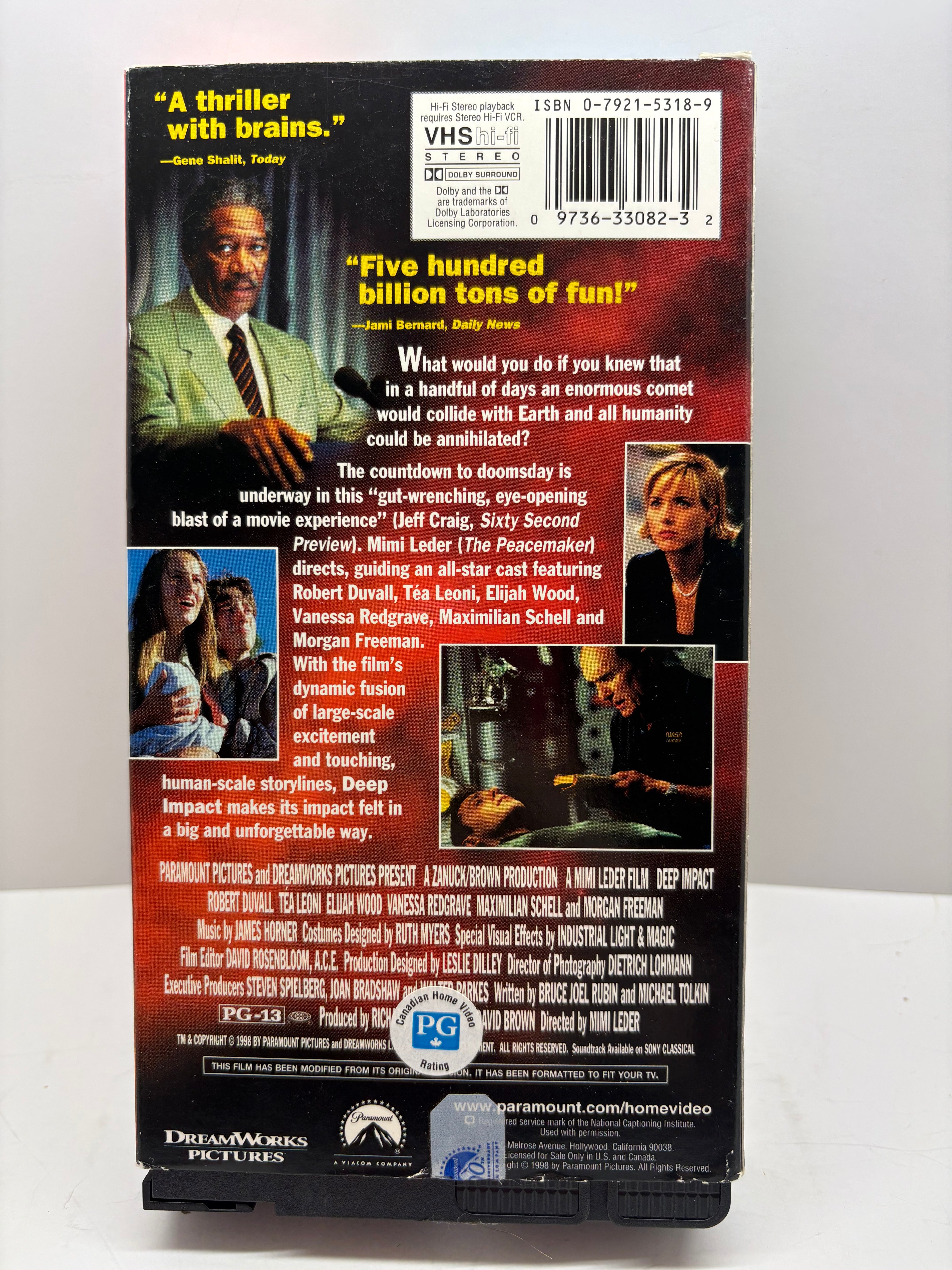 Deep Impact VHS Oceans Rise Cities Fall Disaster Movie Good Condition TESTED
