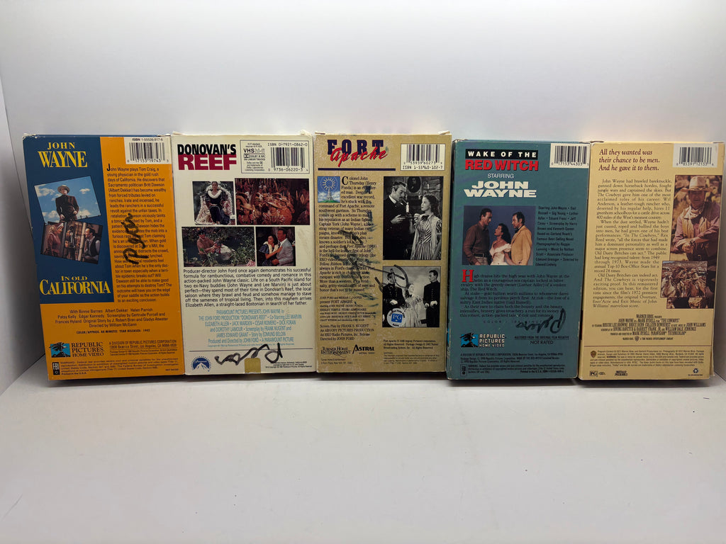 John Wayne VHS Bundle (5 Movies) - In Old California, Donovan's Reef, Fort Apache, Wake of the Red Witch, The Cowboys - Classic Westerns - Good Condition TESTED
