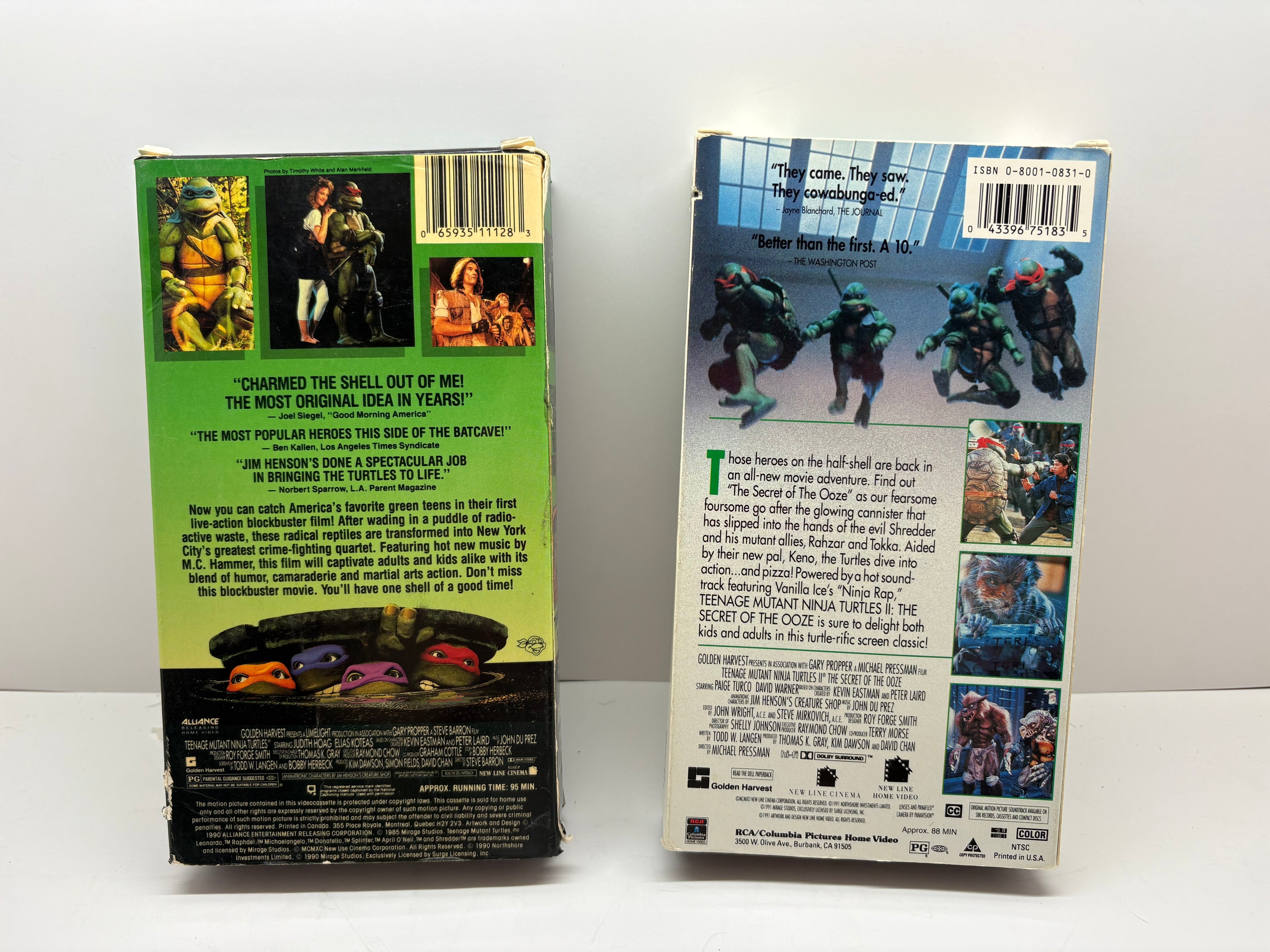 Teenage Mutant Ninja Turtles: The Movie 1990 & Secret Of The Ooze VHS Lot Bundle TESTED