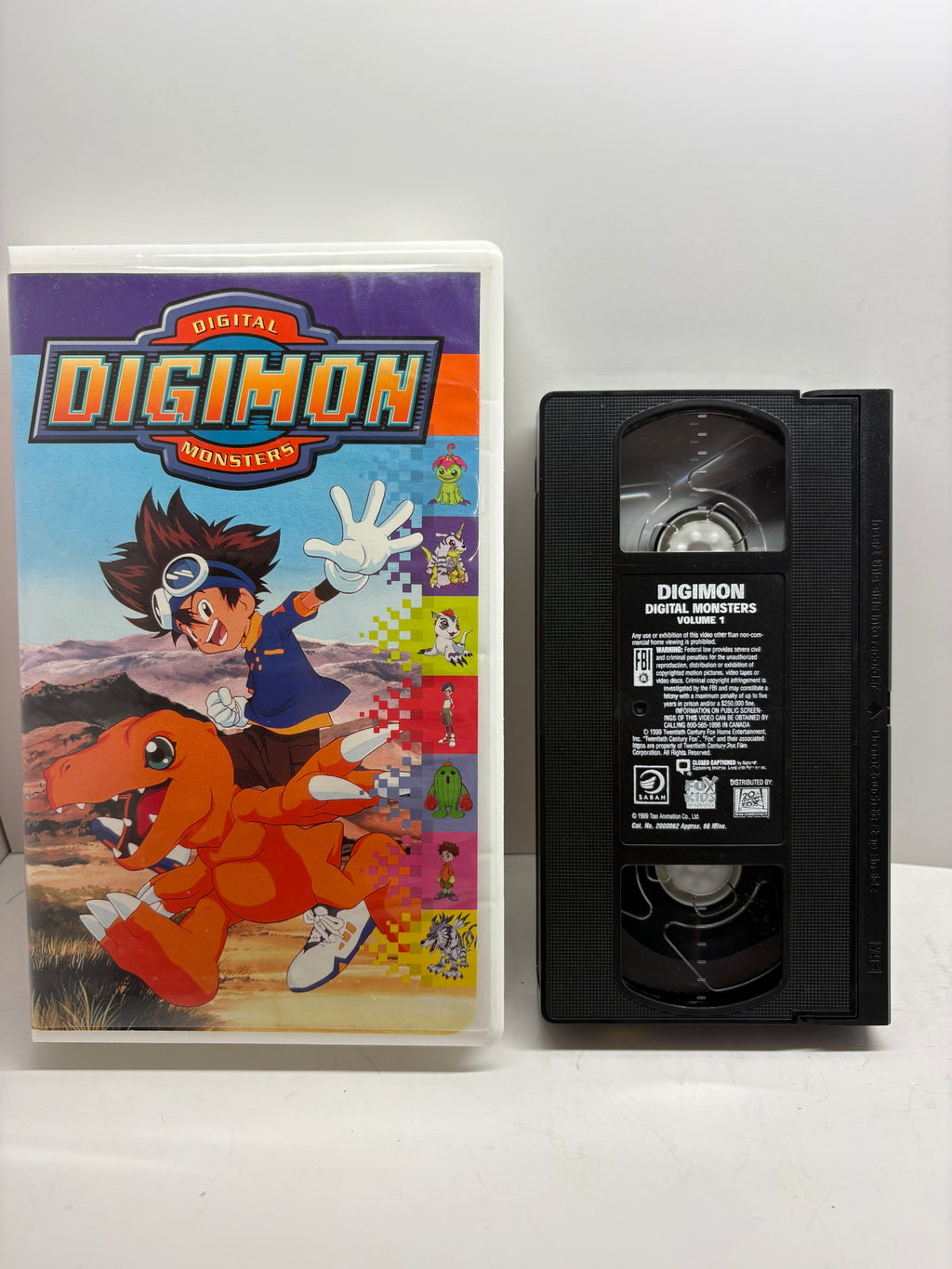 1999 Digimon Digital Monsters Volume 1 VHS Fox Kids Clamshell – Tai & Agumon – First Episodes – Vintage Anime VHS
