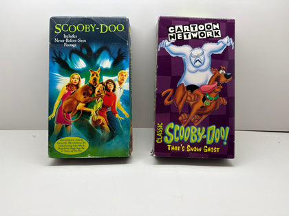 Scooby Doo Pack (2) Classic Scooby Doo Thats Snow Ghost VHS 1998 Cartoon Network and Scooby-Doo (2002) VHS Tape Includes Never-Before-Seen Footage Tested