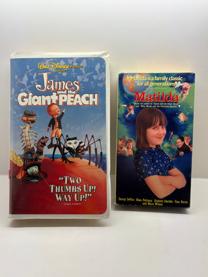 James and the Giant Peach + Matilda VHS Bundle (1996) - Roald Dahl Family Movies - Good Condition TESTED