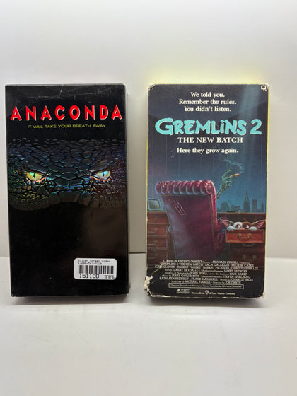Anaconda VHS Classic Horror & Gremlins 2 VHS 2 Movie Set Good Condition TESTED