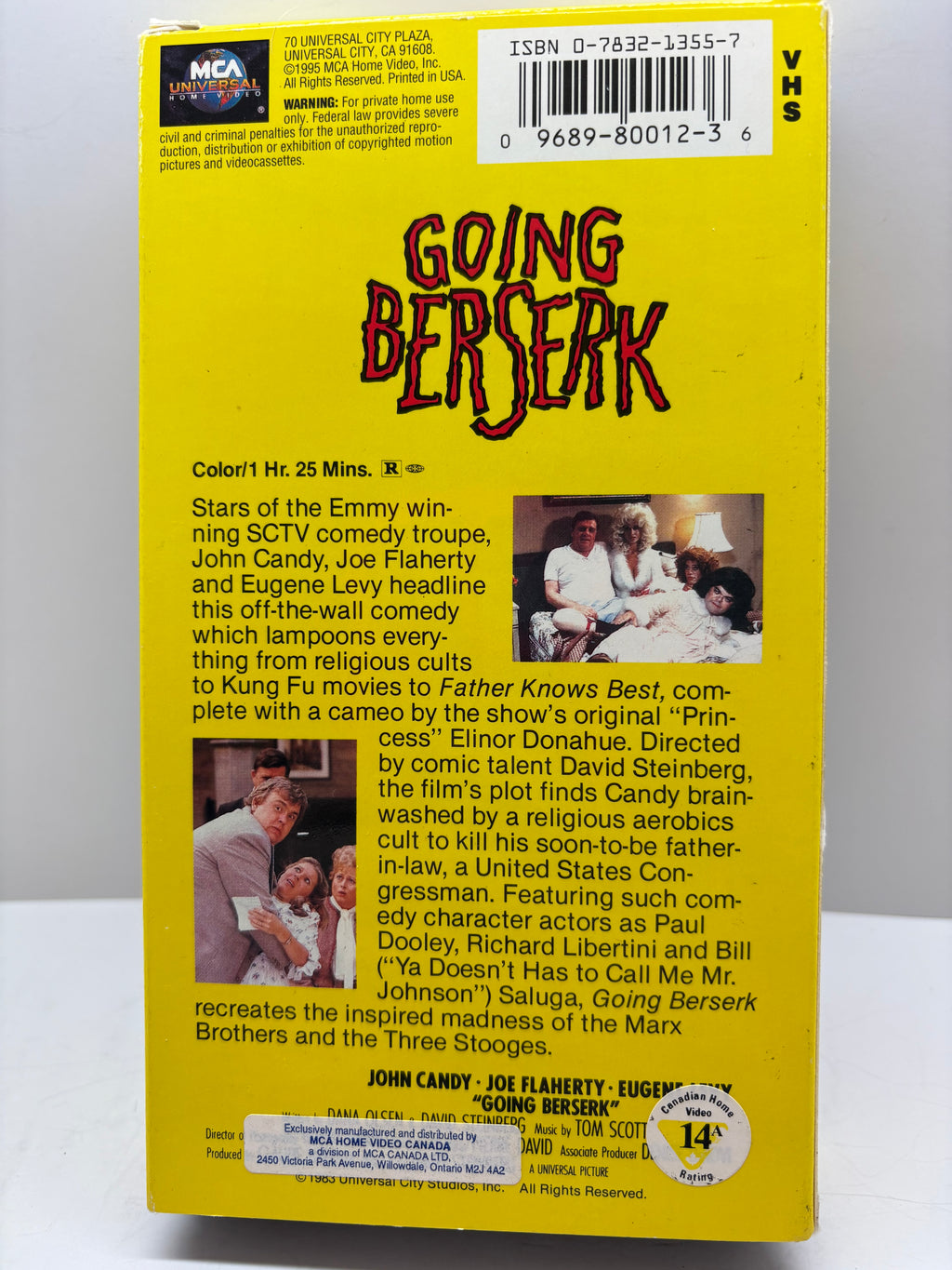 Going Berserk VHS Like New Comedy - John Candy Eugene Levy TESTED Rare Cover