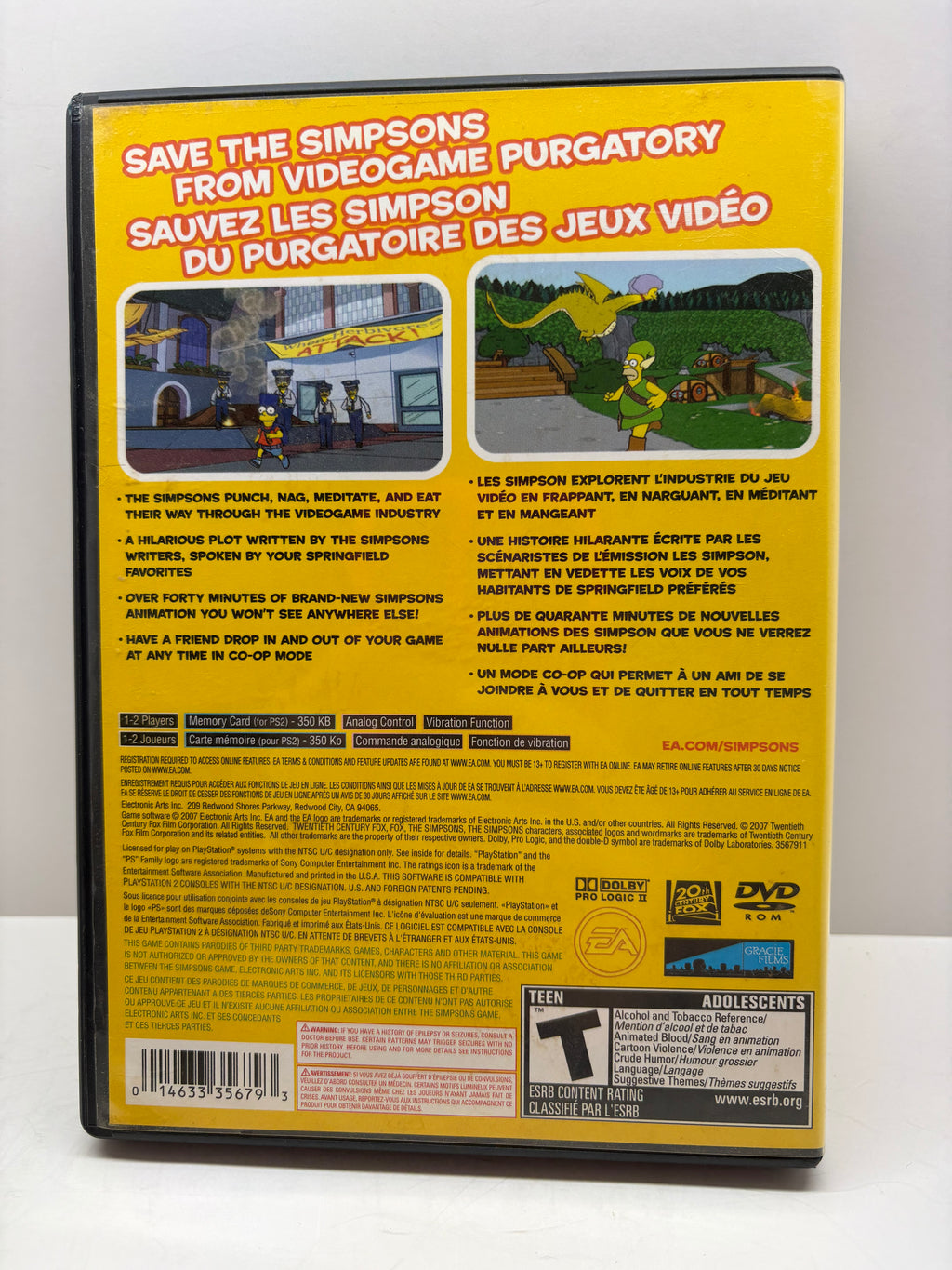 The Simpsons Game PS2 Tested No Manual PlayStation 2