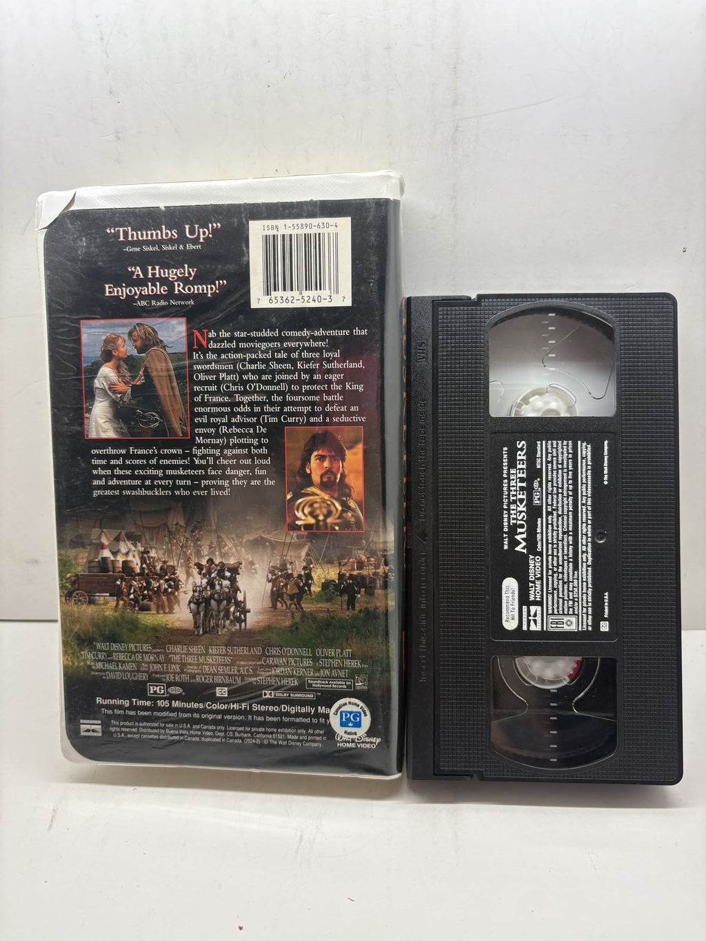 The Three Musketeers VHS back cover and cassette