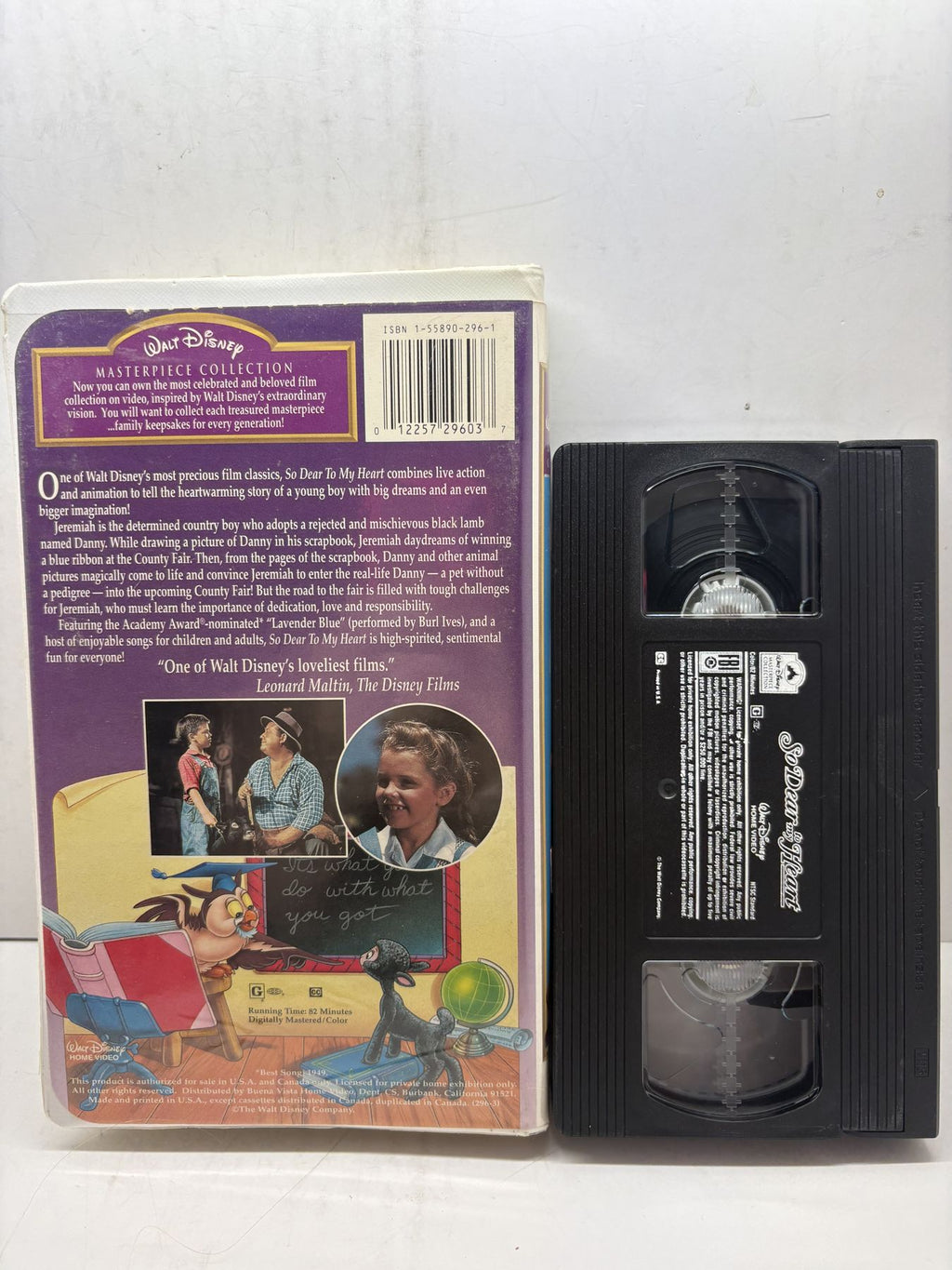 So Dear to My Heart – Masterpiece Collection VHS back cover and cassette