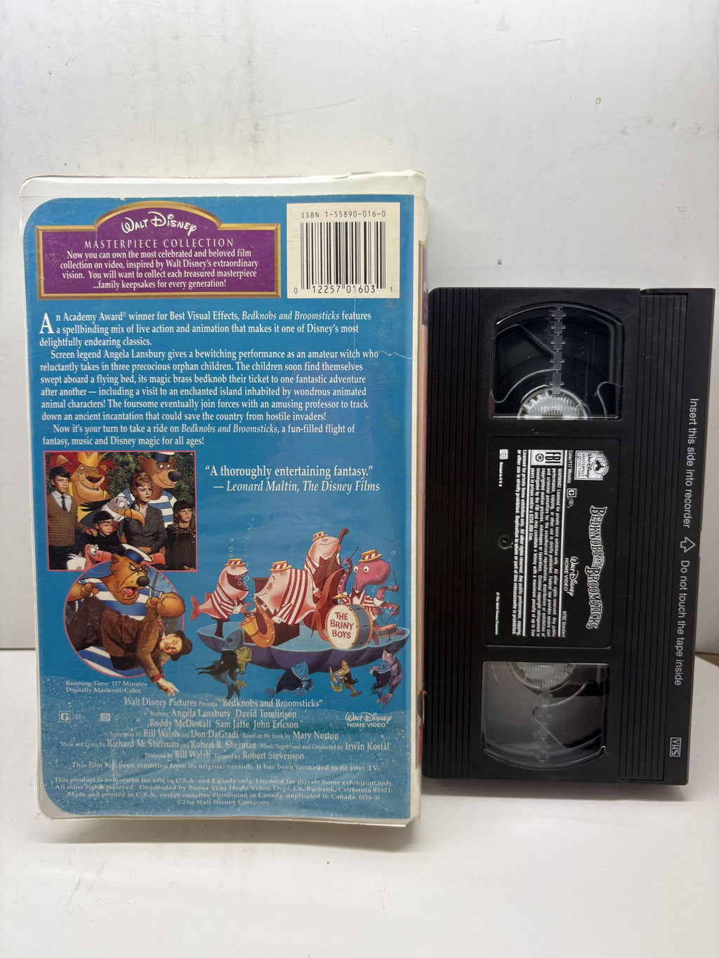 Bedknobs and Broomsticks – Masterpiece Collection VHS back cover and cassette
