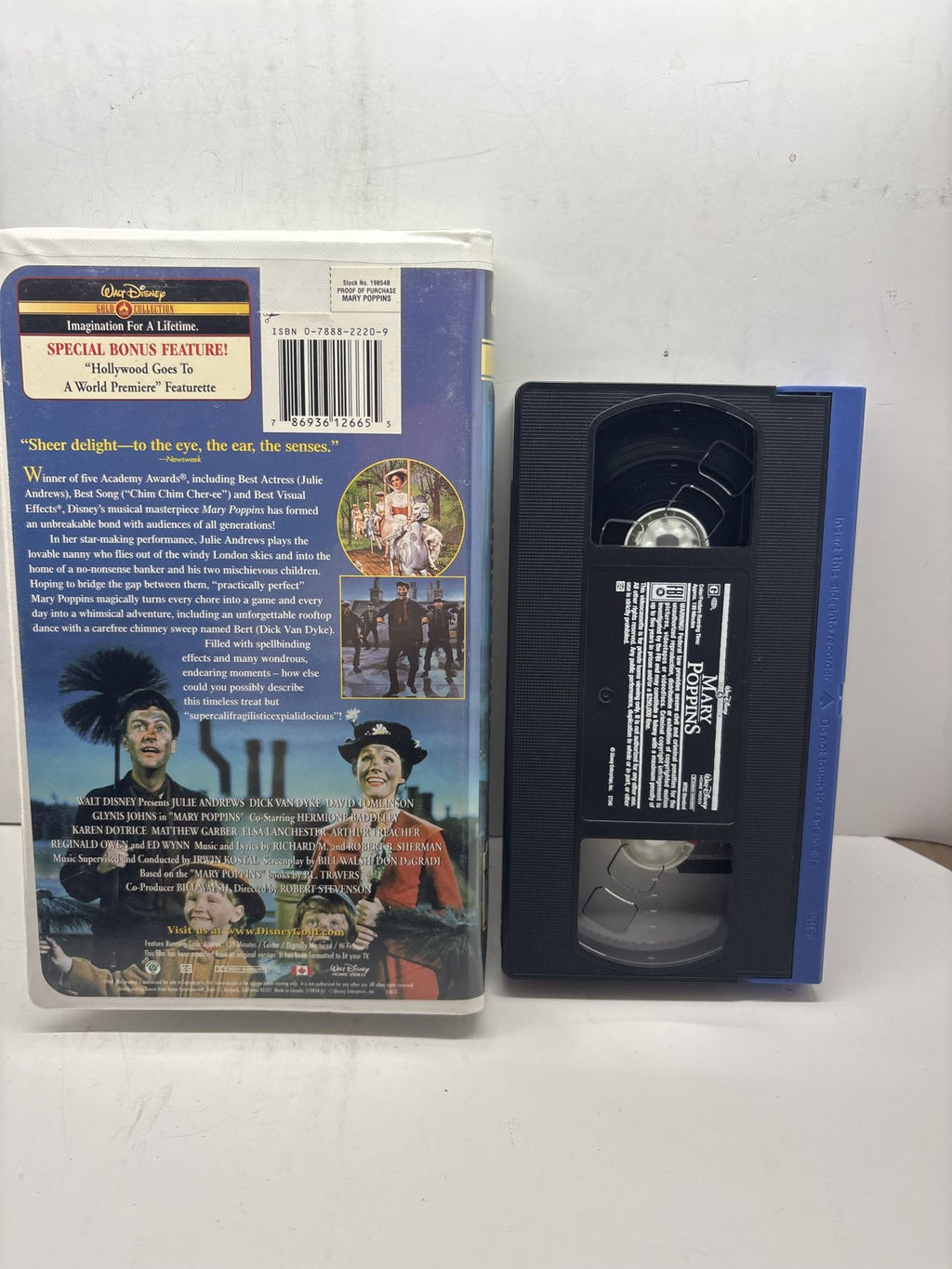 Mary Poppins VHS back cover and cassette