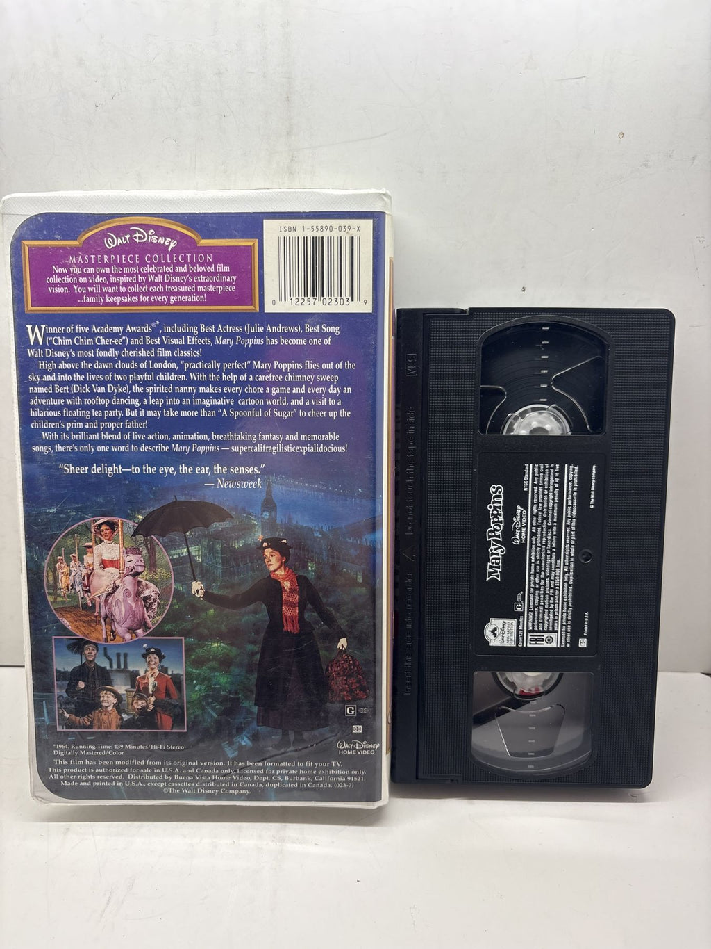 Mary Poppins – Masterpiece Collection VHS back cover and cassette