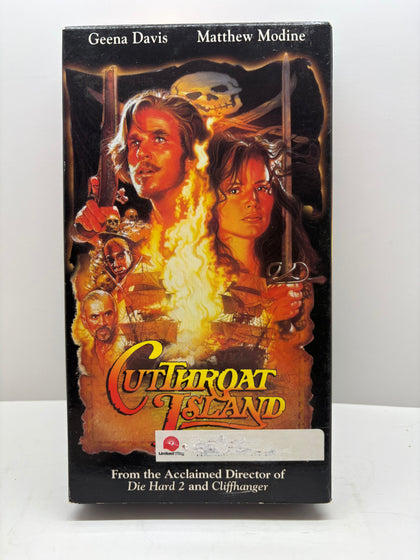 Cutthroat Island VHS Geena Davis Matthew Modine Adventure Film Good Condition TESTED