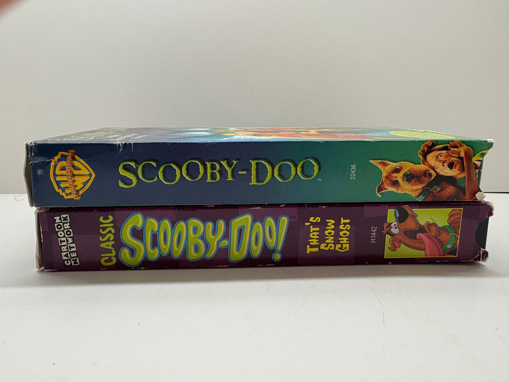 Scooby Doo Pack (2) Classic Scooby Doo Thats Snow Ghost VHS 1998 Cartoon Network and Scooby-Doo (2002) VHS Tape Includes Never-Before-Seen Footage Tested