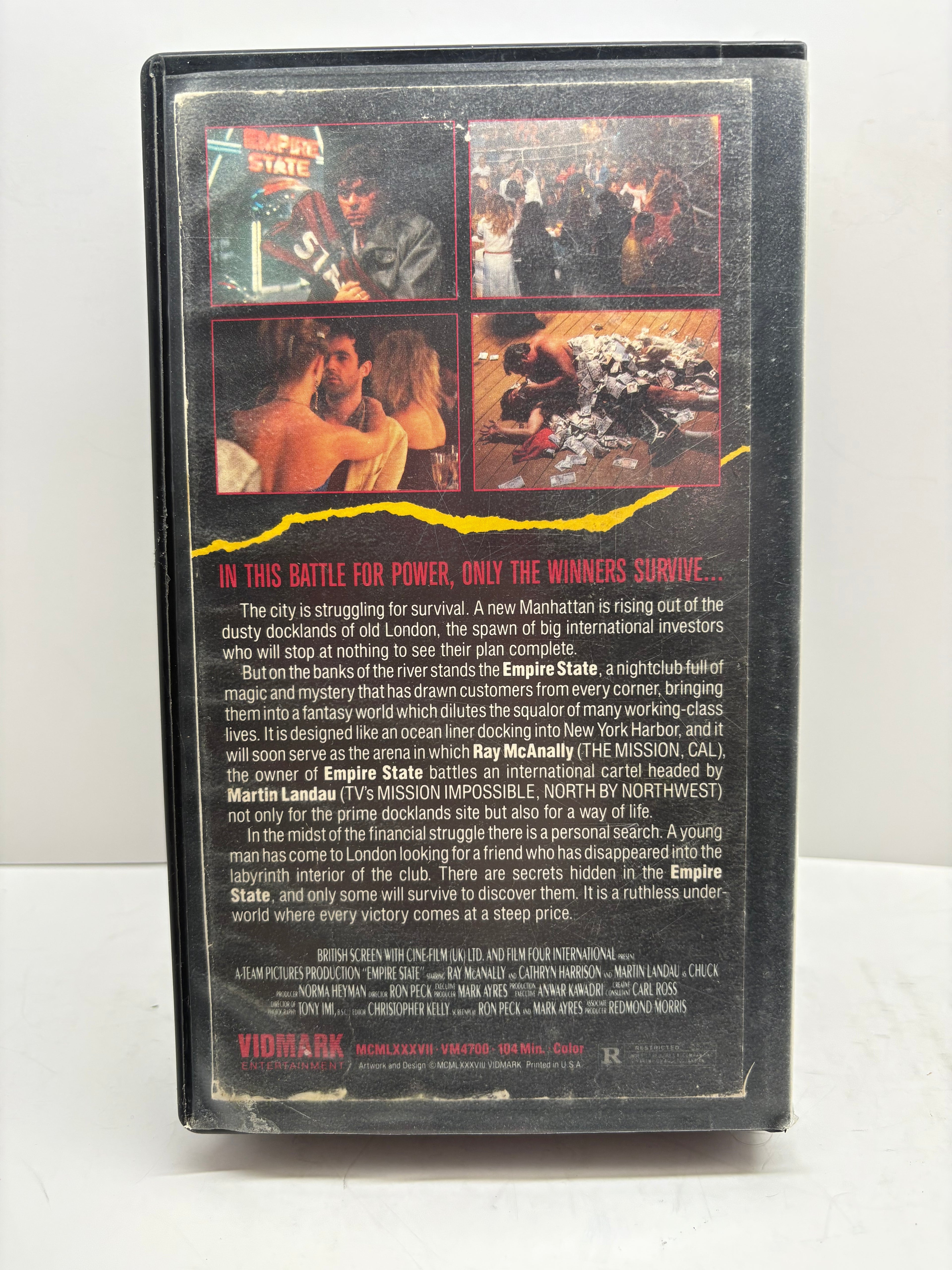 Rare 1987 Empire State VHS Vidmark Entertainment EM4700 – Drama – Vintage Black VHS Case – Good Condition