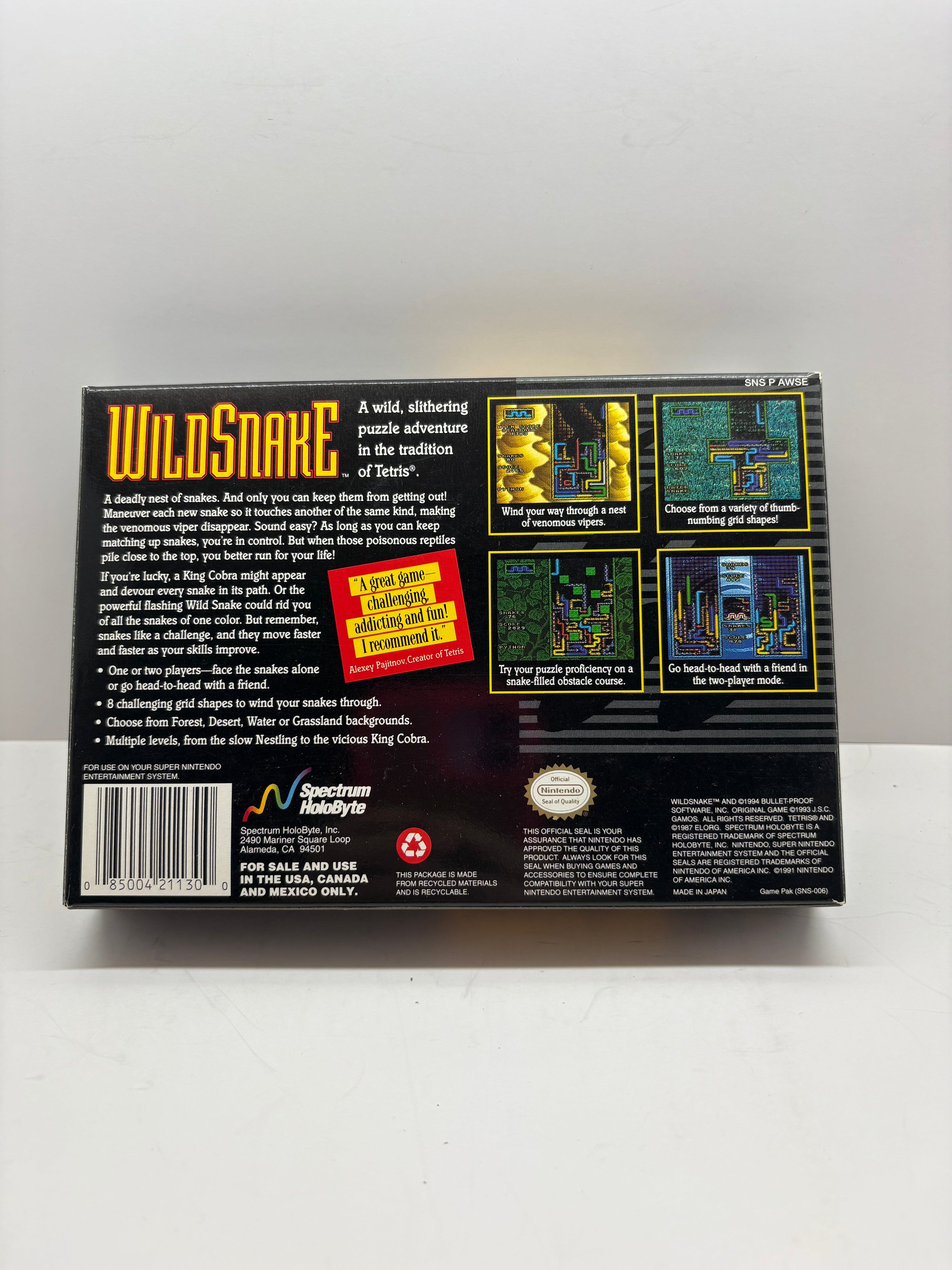 Super Nintendo SNES Bundle - Vegas Stakes + WildSnake CIB Complete with Manuals & Inserts - Great Condition