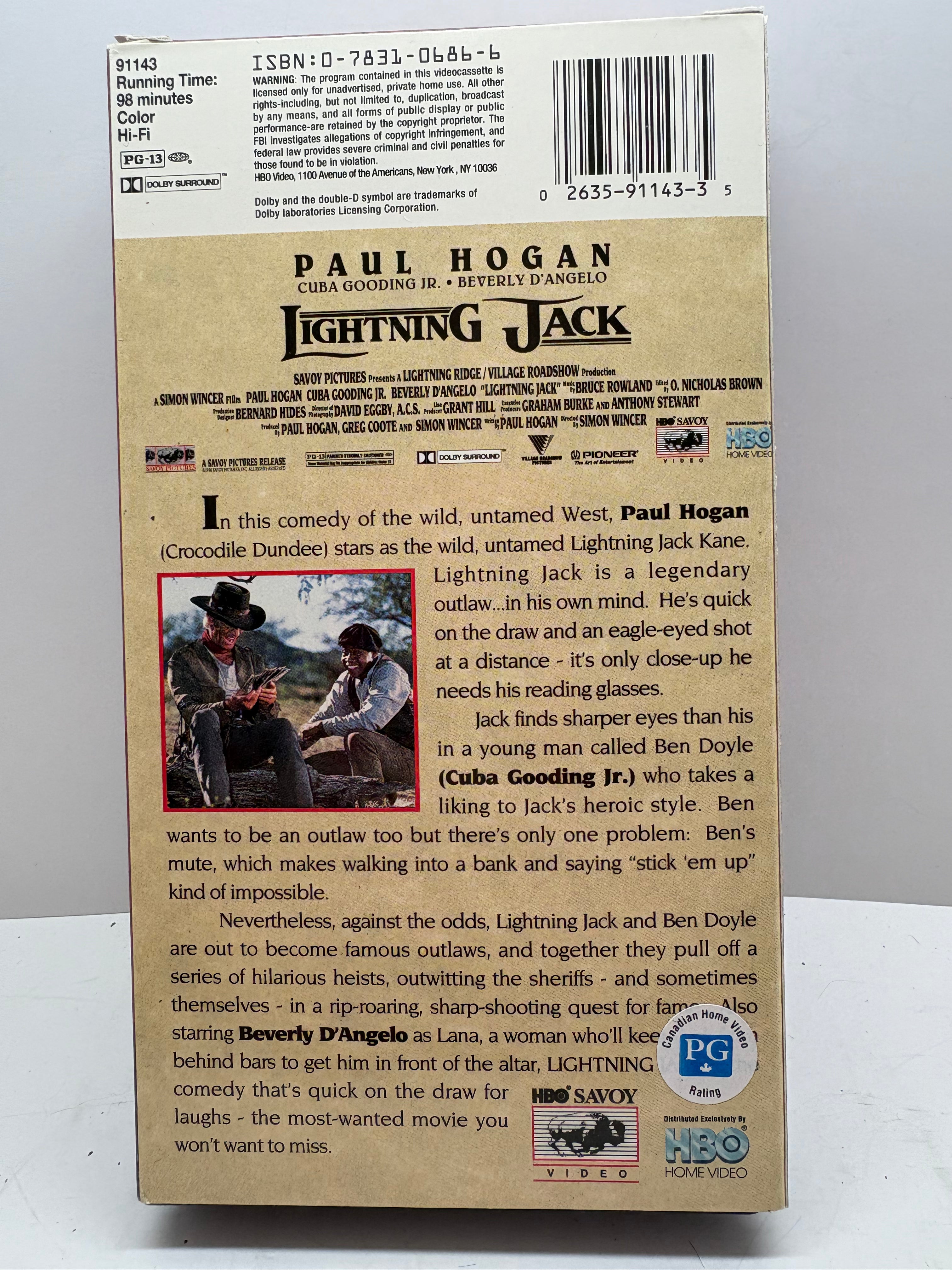 Lightning Jack VHS (1994) - Paul Hogan, Cuba Gooding Jr. - Western Comedy - Good Condition TESTED