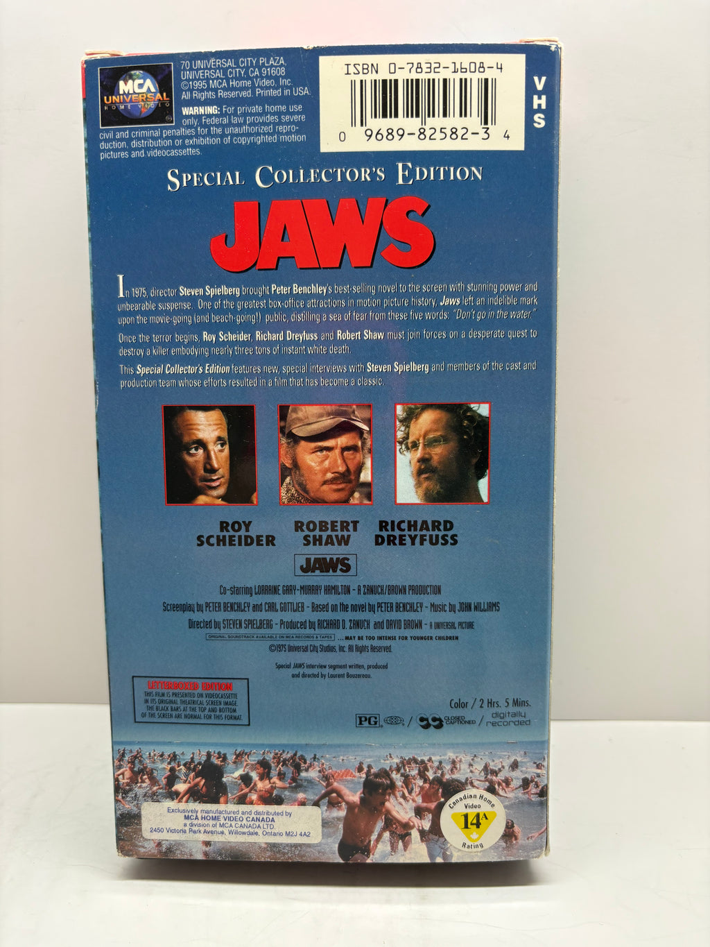 Jaws (VHS Tape 1995 MCA Special Collector's Edition Letterboxed) CULT HORROR