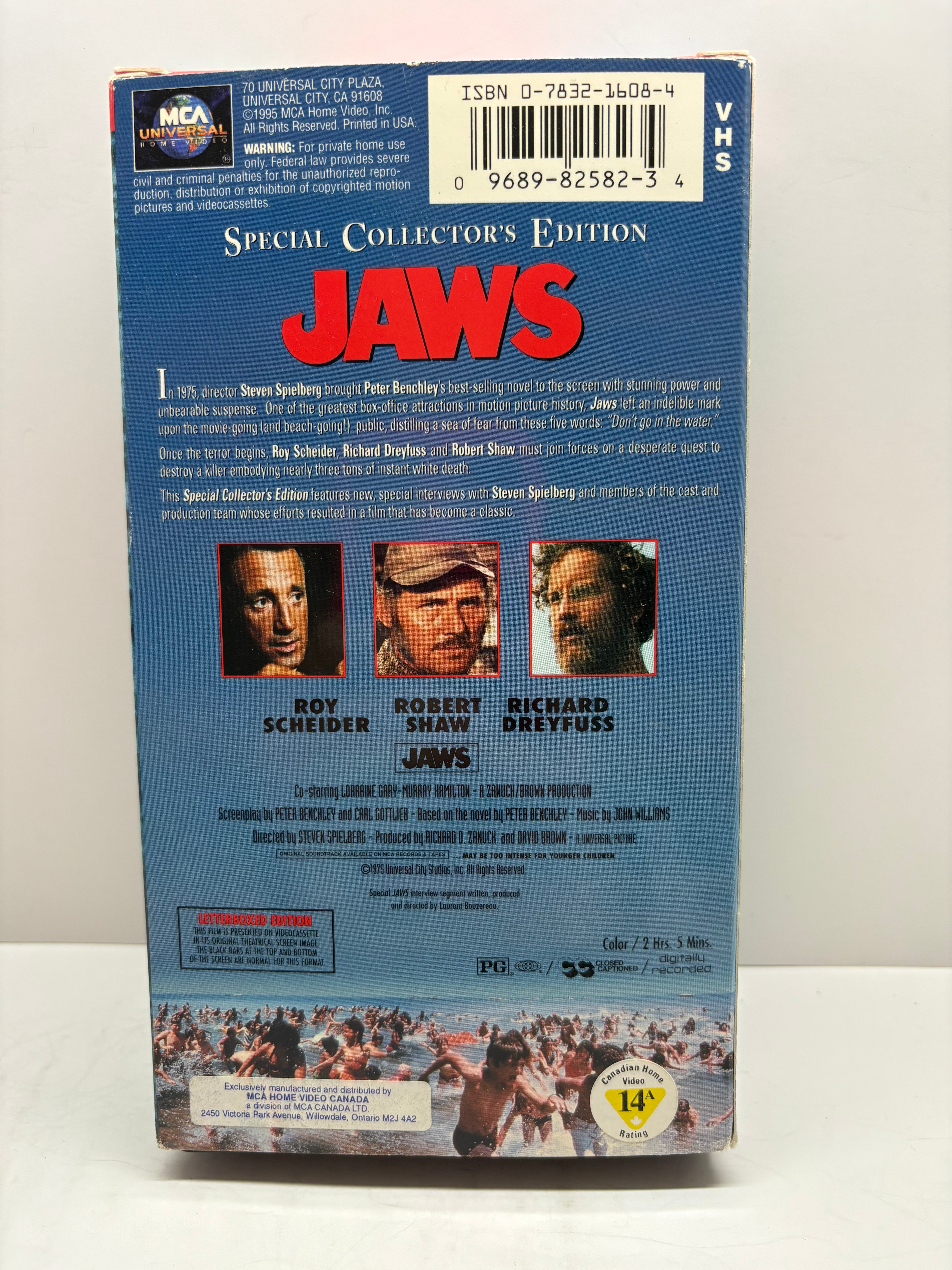 Jaws (VHS Tape 1995 MCA Special Collector's Edition Letterboxed) CULT HORROR
