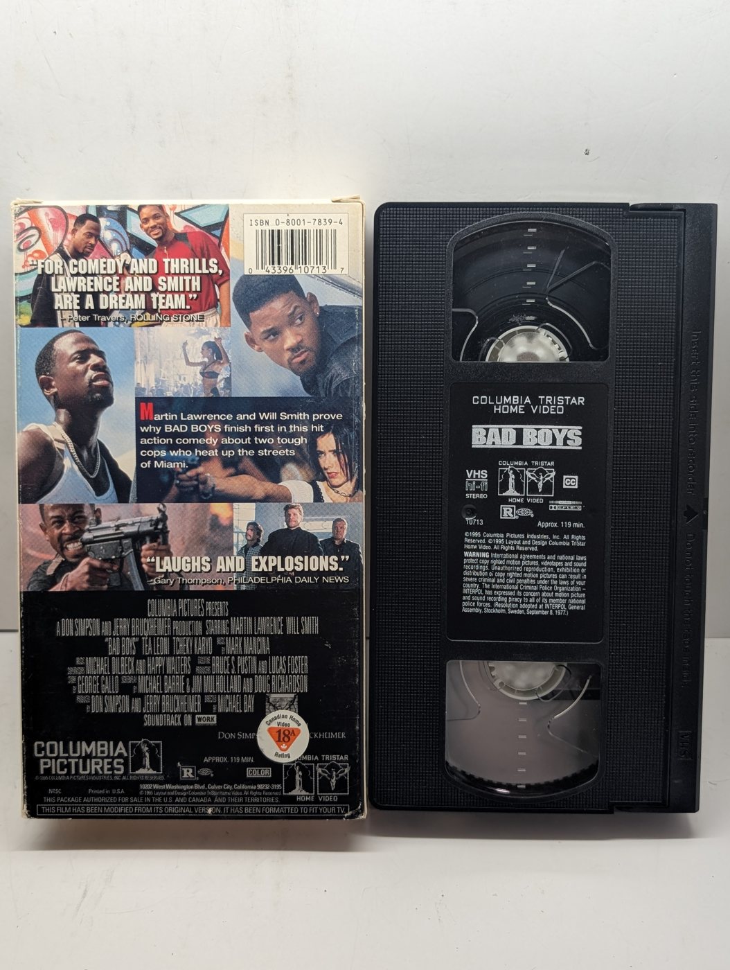 Bad Boys VHS actual item back