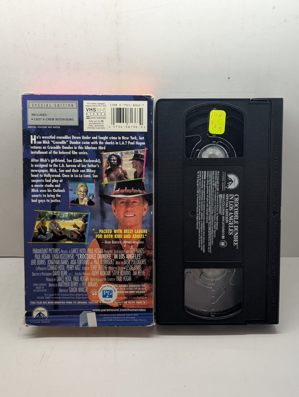 Crocodile Dundee in Los Angeles: Special Edition VHS actual item back