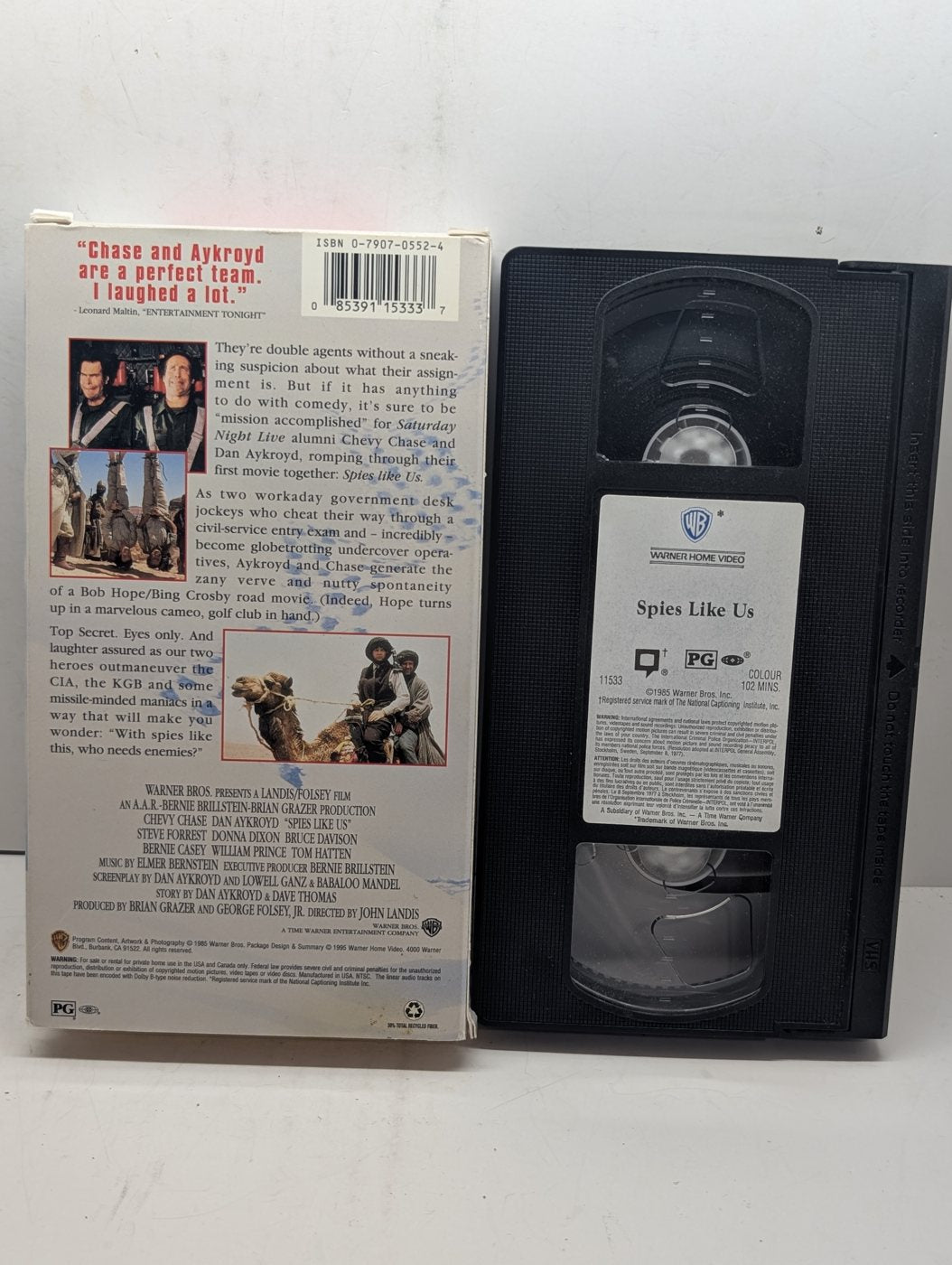 Spies Like Us VHS actual item back