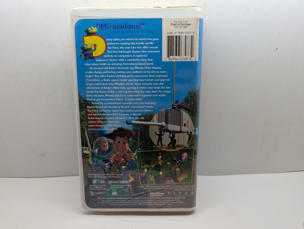 Toy Story VHS - actual item back