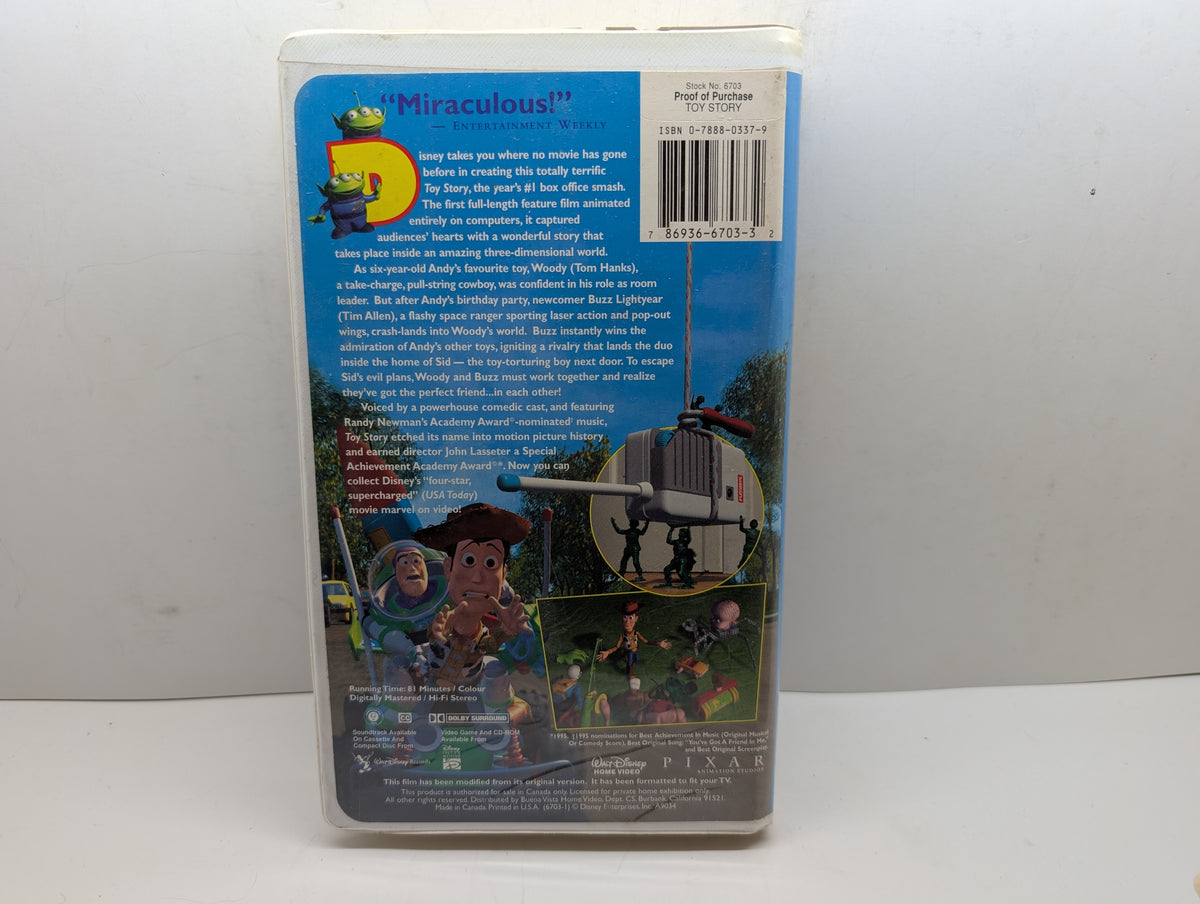 Toy Story VHS - actual item back