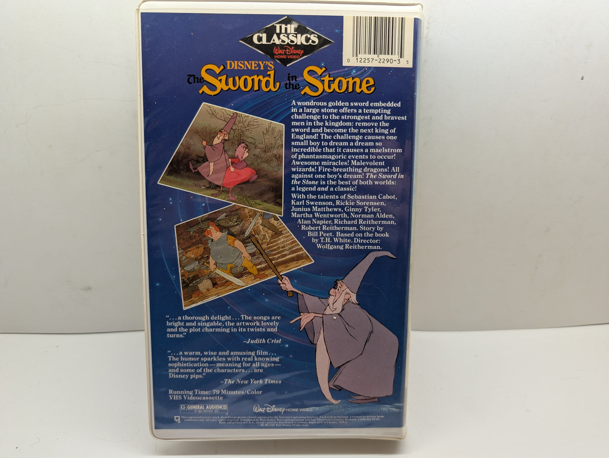 The Sword in the Stone VHS - actual item back