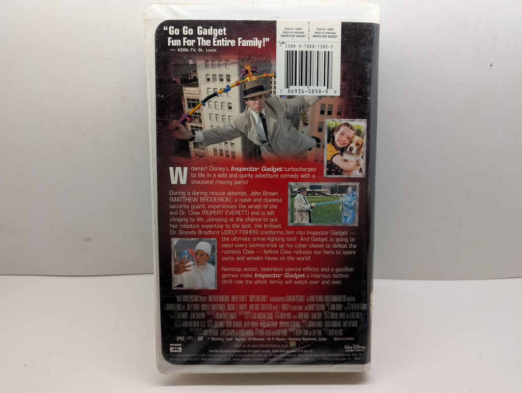 Inspector Gadget VHS - actual item back