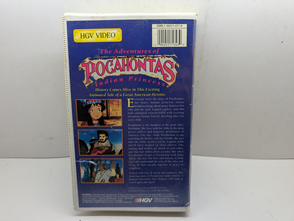 Pocahontas: Indian Princess VHS - actual item back