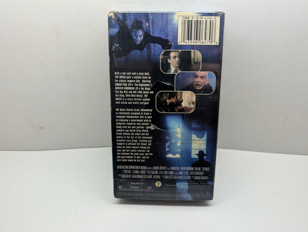 The Breed VHS - actual item back