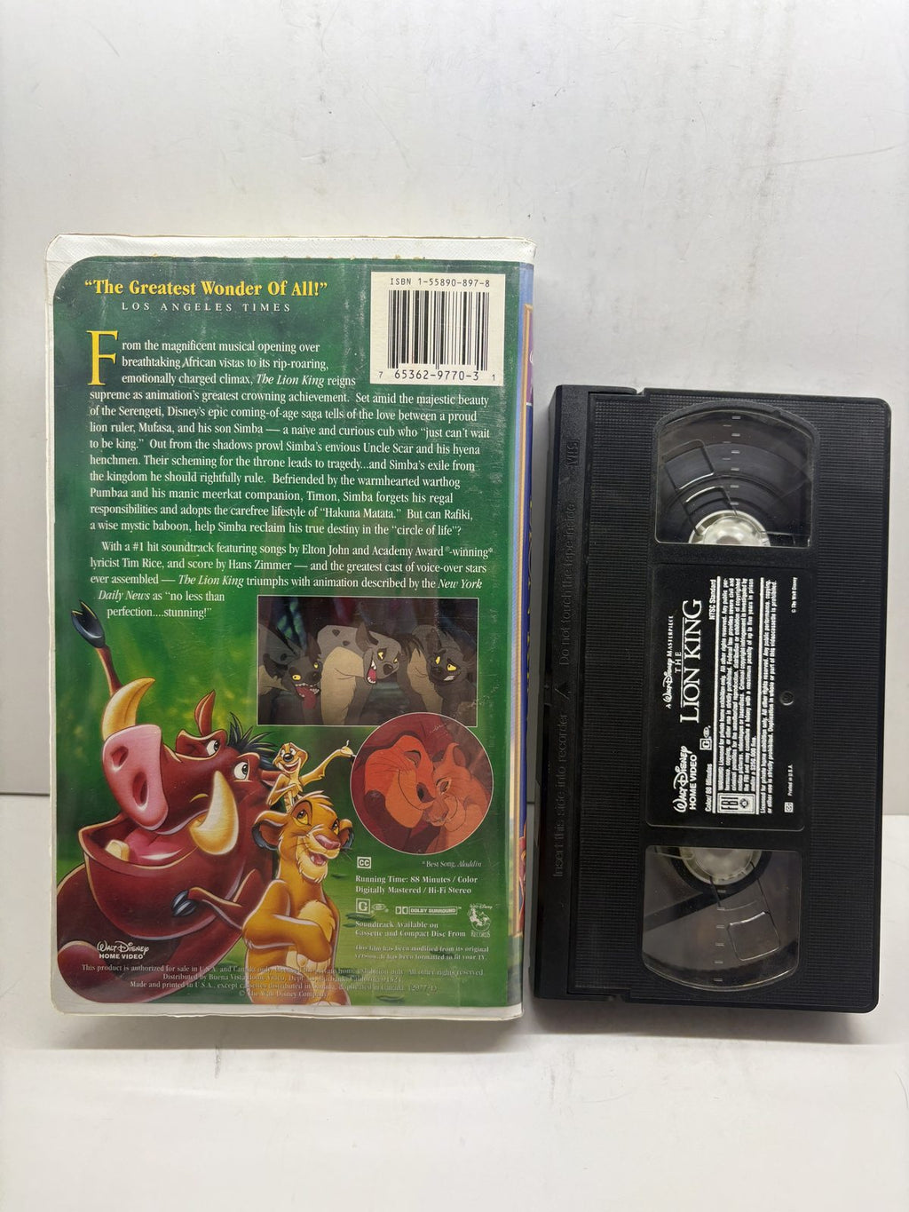 The Lion King (Masterpiece Collection) VHS back cover