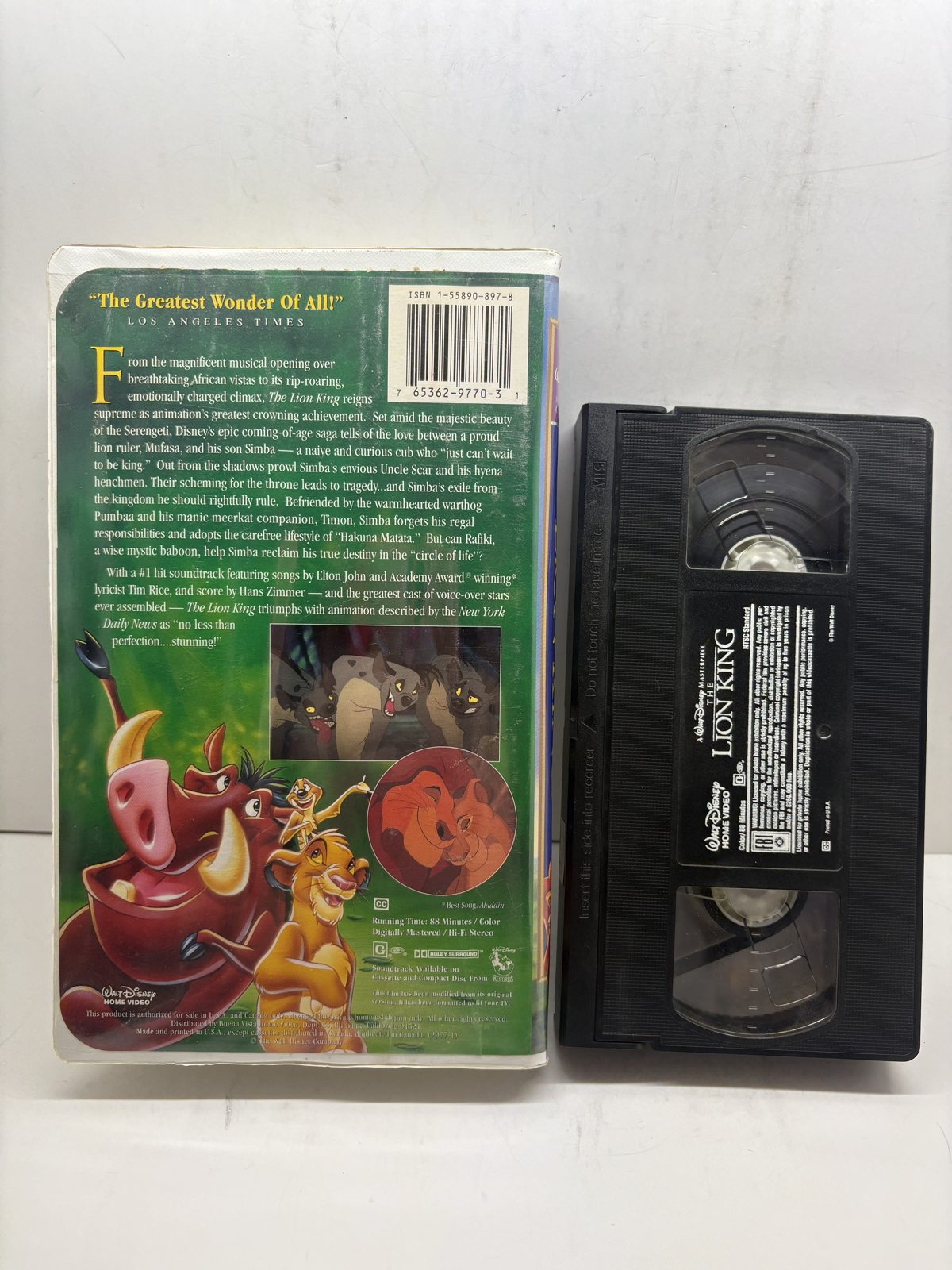 The Lion King (Masterpiece Collection) VHS back cover