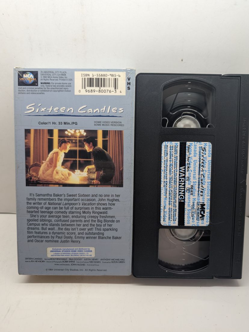 Sixteen Candles VHS back
