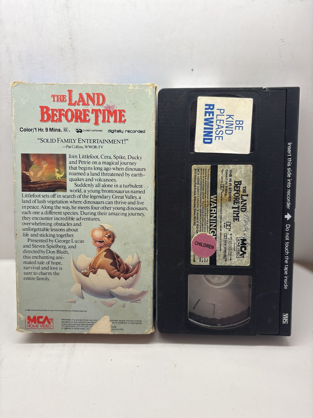 The Land Before Time VHS back cover