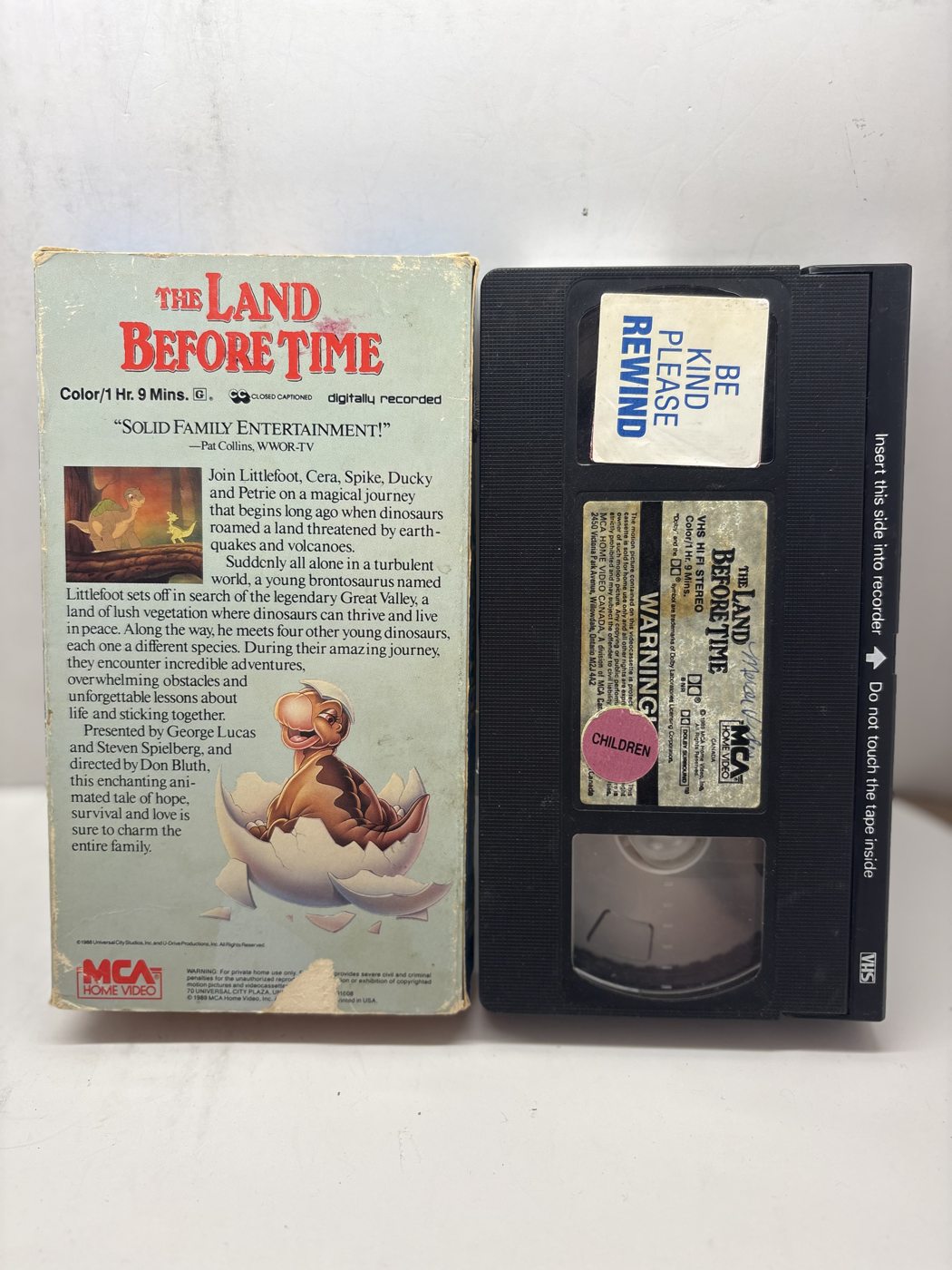 The Land Before Time VHS back cover