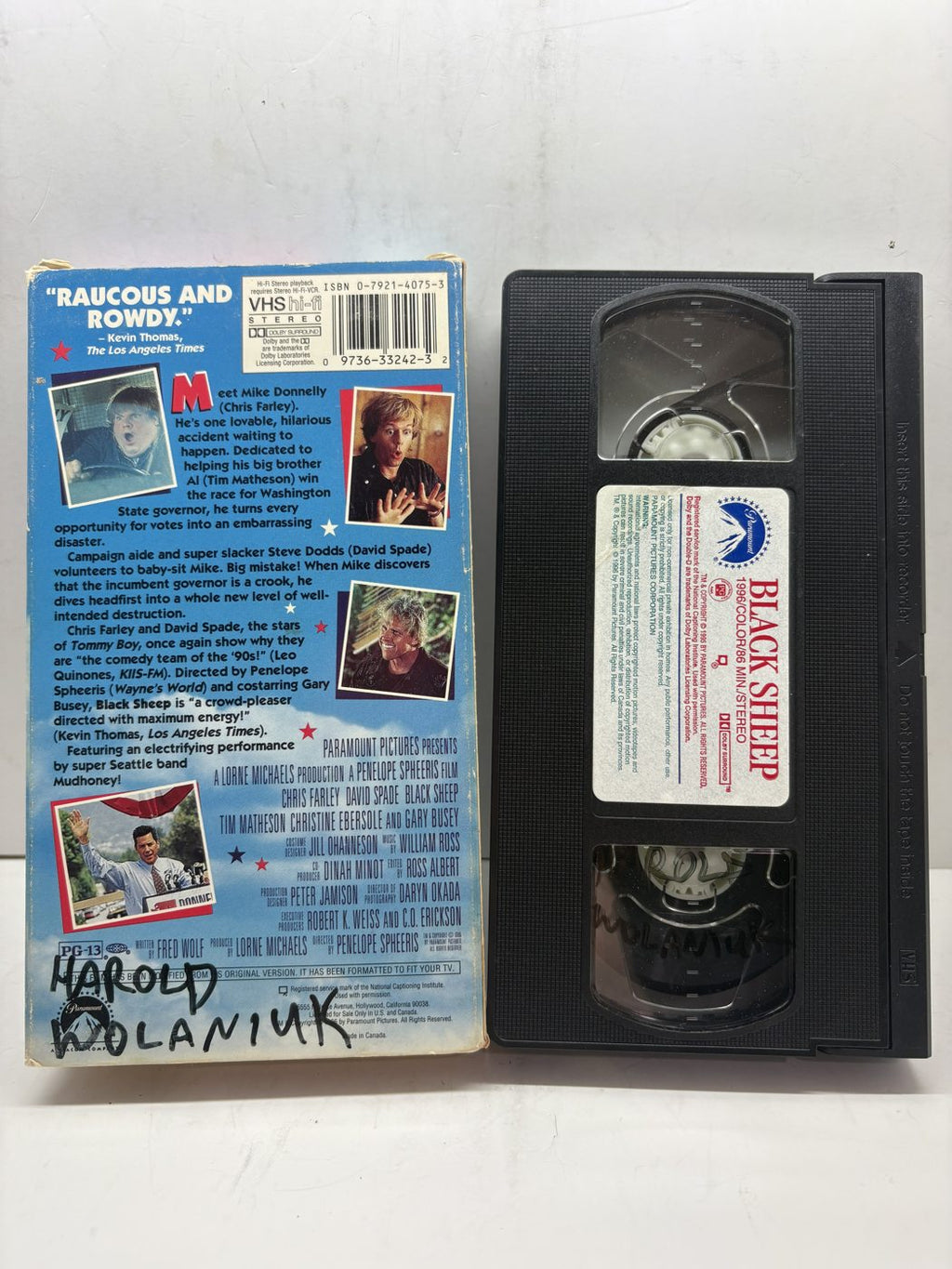 Black Sheep VHS back