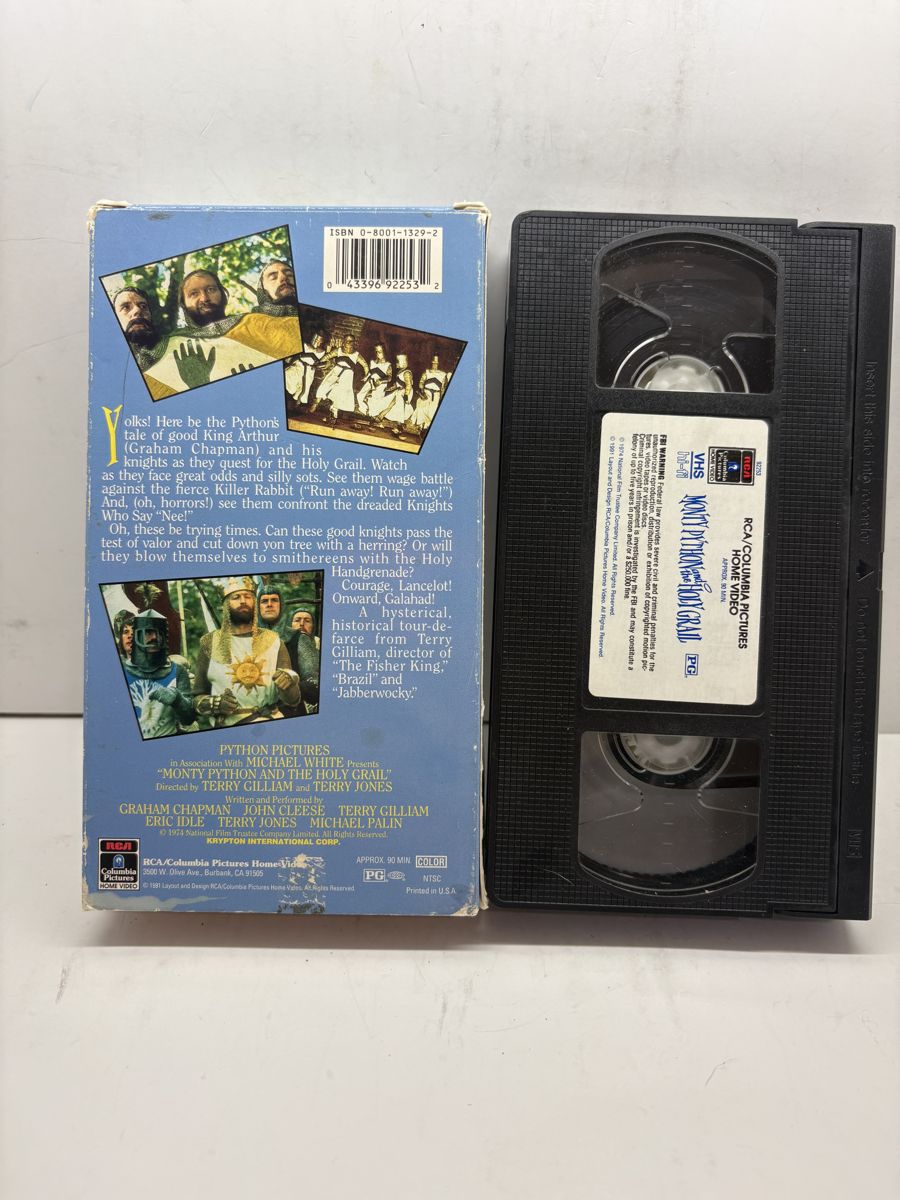 Monty Python and the Holy Grail VHS back