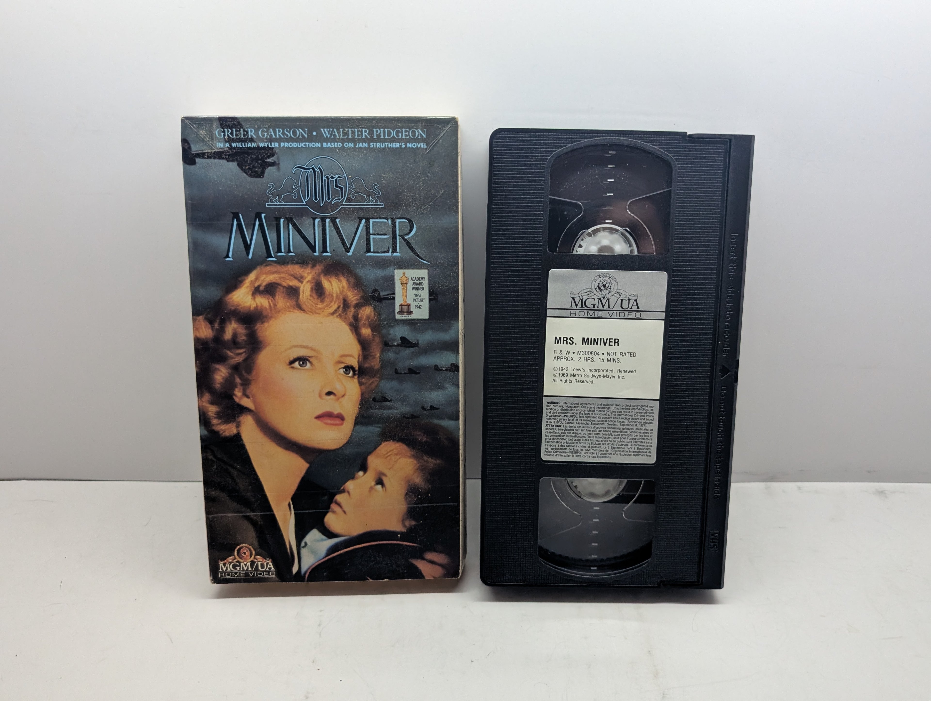 Miniver - VHS – actual VHS tape and packaging sold by Canada VHS.